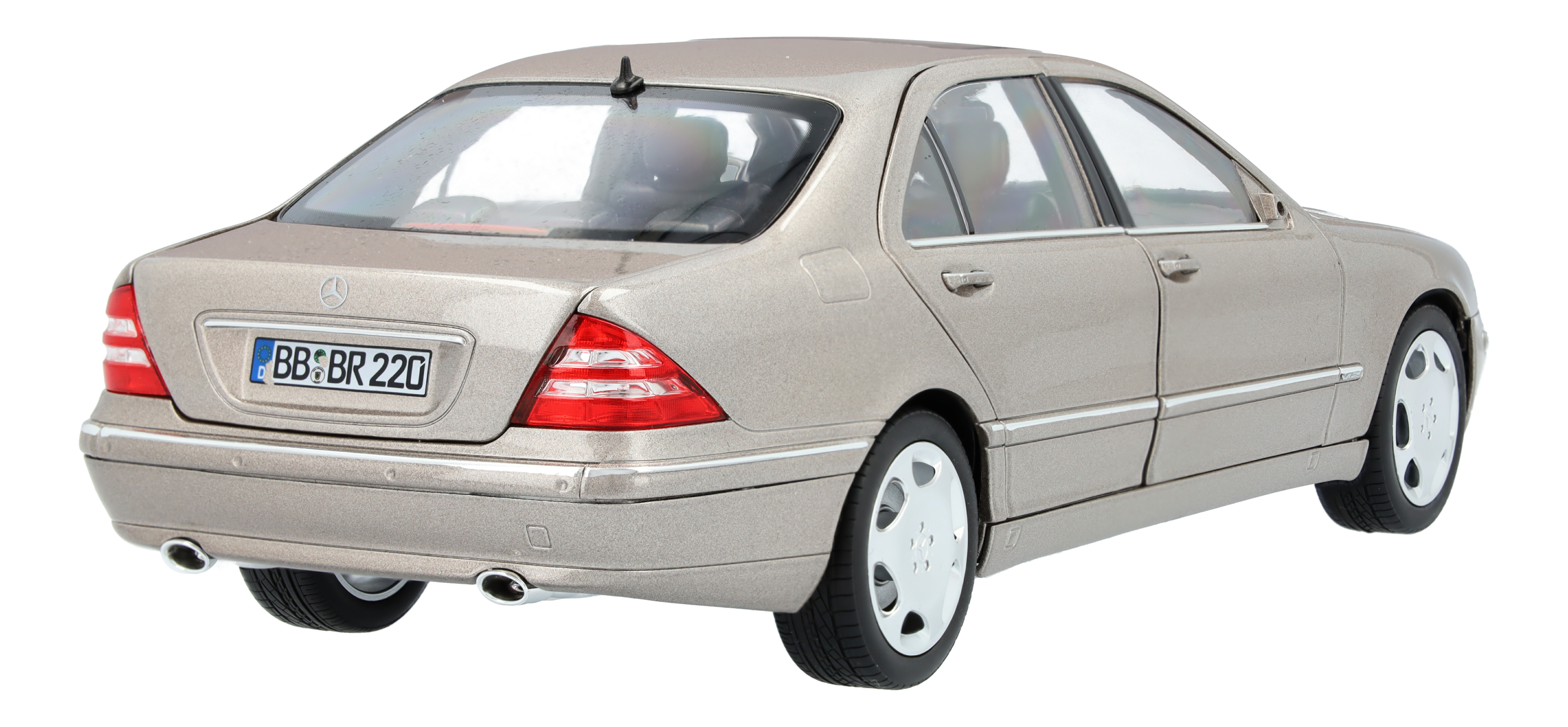S 600 Saloon, long-wheelbase version, V220 (2000-2005) - cubanite silver, Norev, 1:18