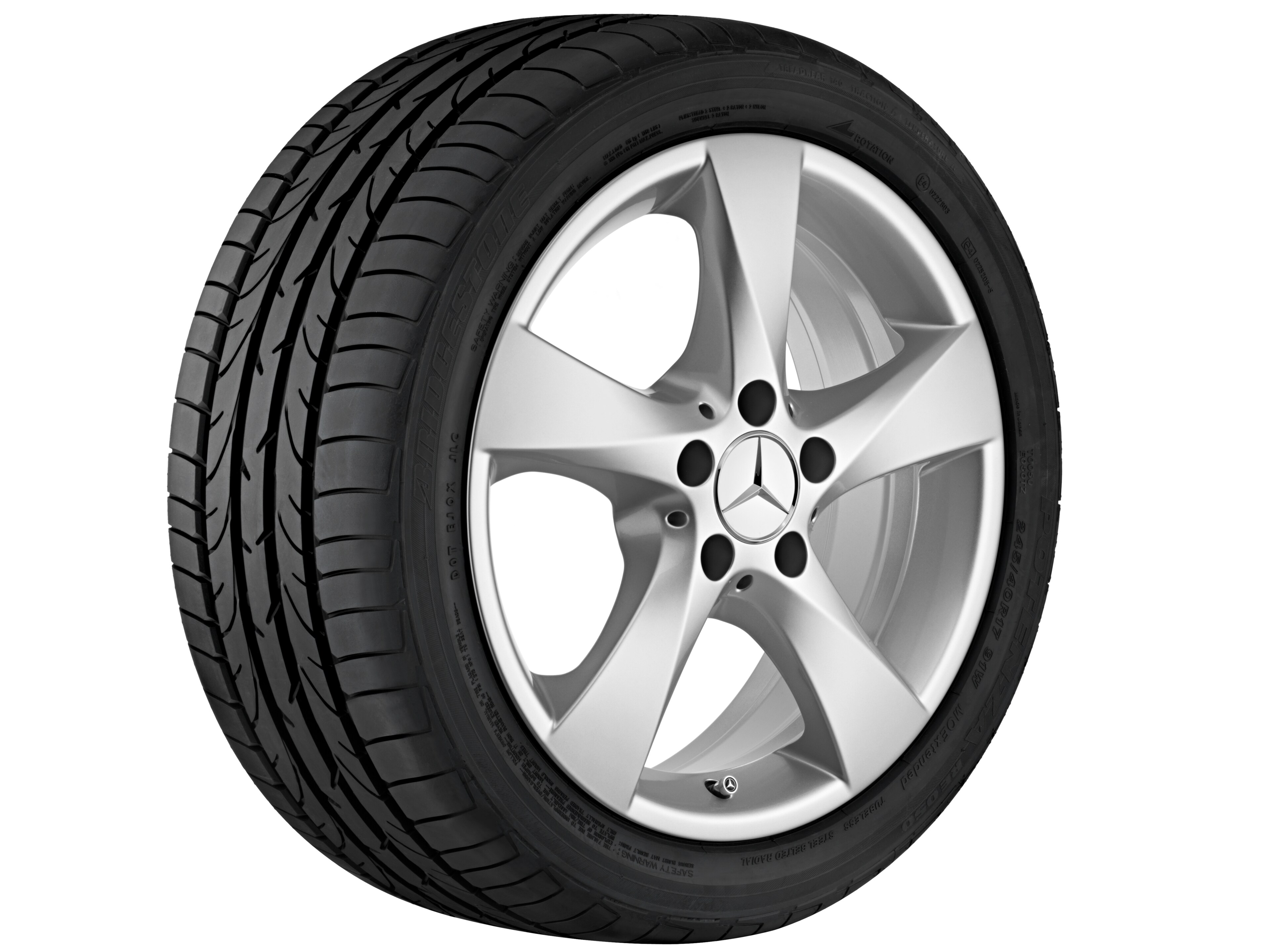 5-spoke wheel, 43.2 cm (17-inch) - 7 J x 17 ET 51, vanadium silver, painted