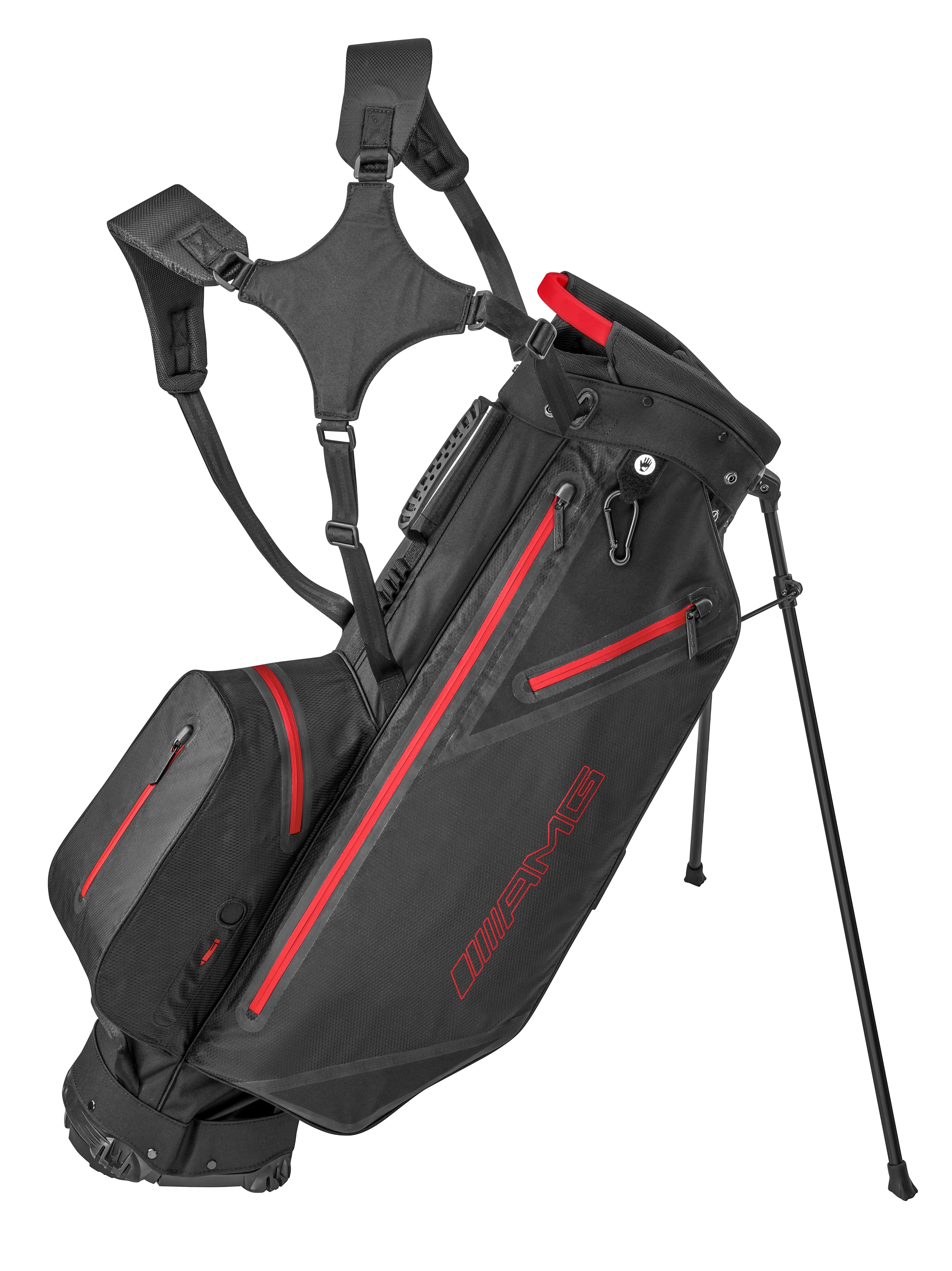 AMG golf stand bag - black / red, Polyamide