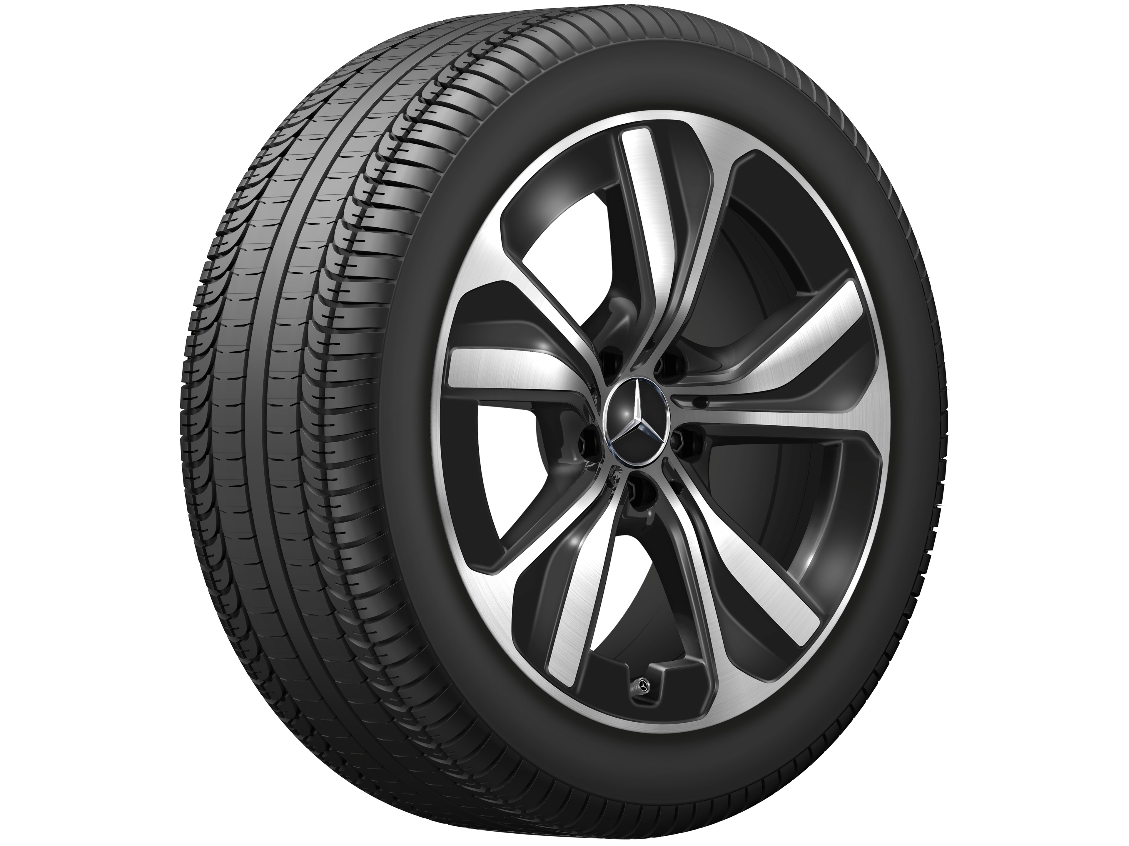 5-spoke wheel, Aero, 45.7 cm (18-inch) - 8 J x 18 ET 44,9, black, high-sheen