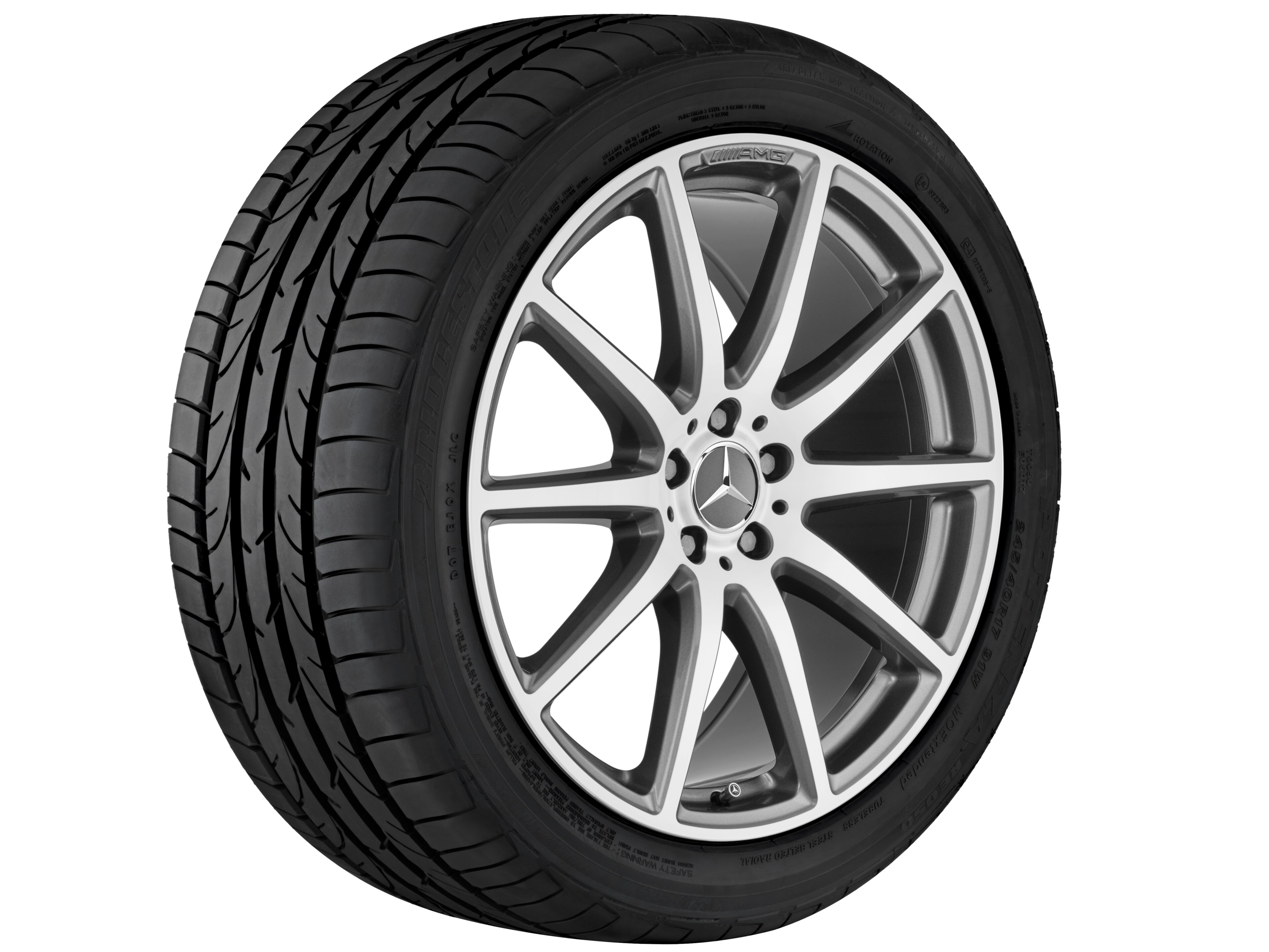 AMG 10-spoke wheel, 53.3 cm (21-inch) - 11,5 J x 21 ET 42, titanium grey, high-sheen