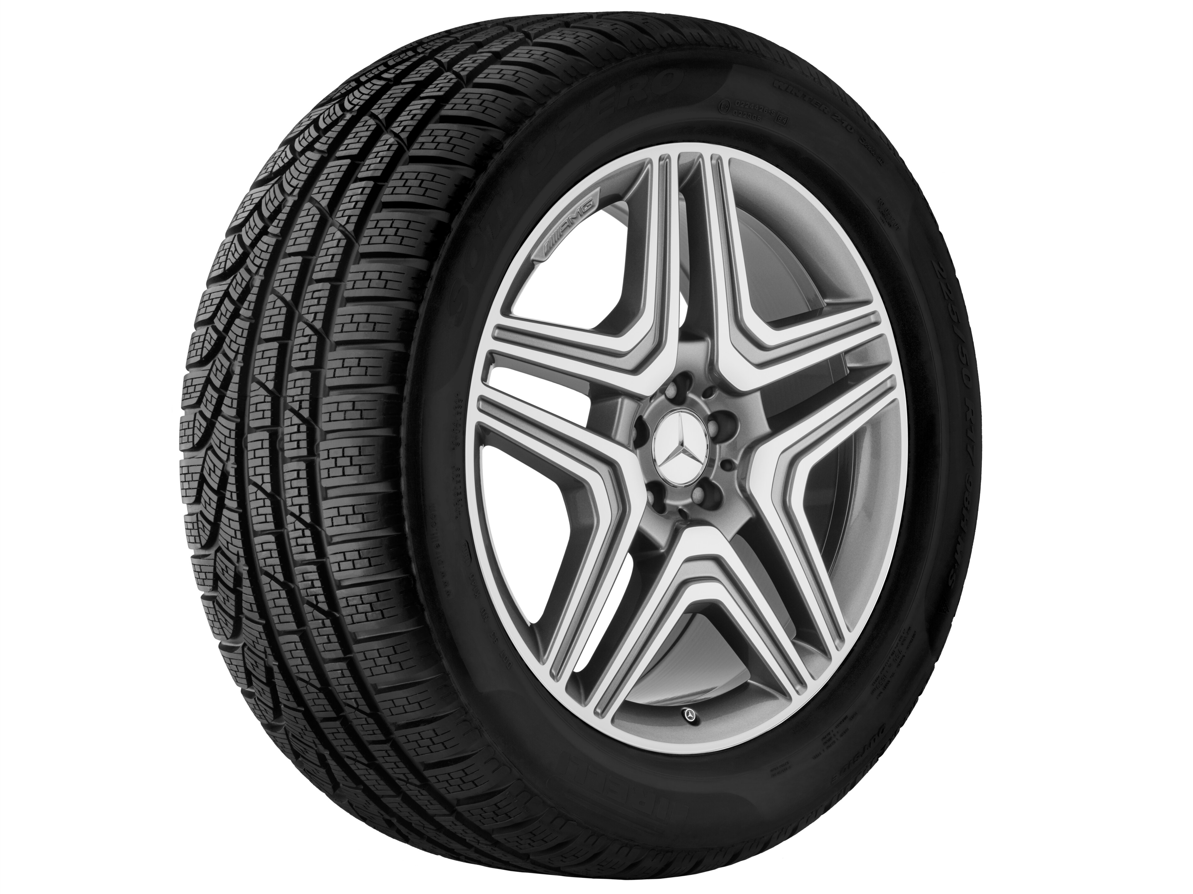AMG 5-twin-spoke wheel, 53.3 cm (21-inch) - 10 J x 21 ET 56, titanium grey, high-sheen