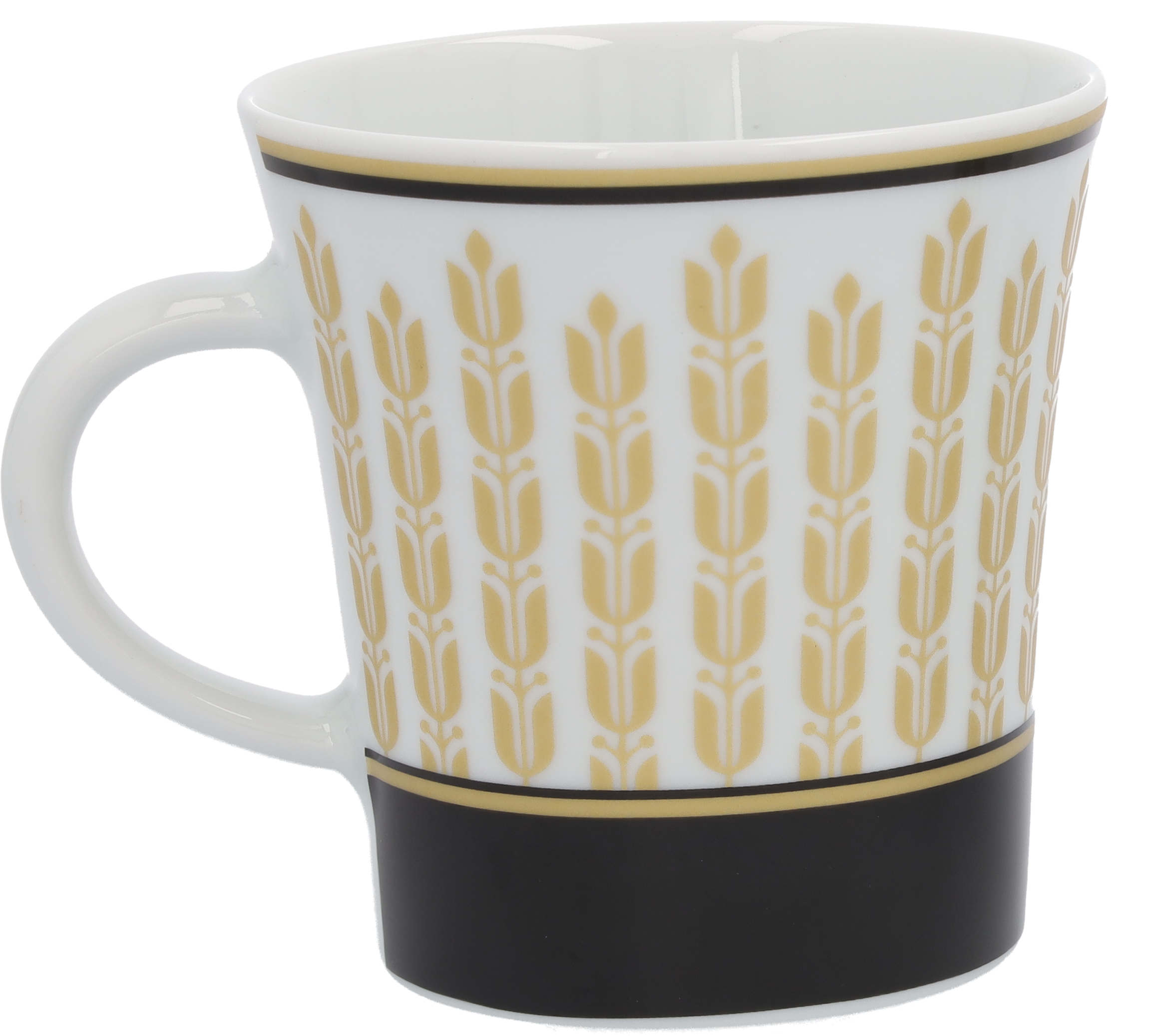 Kaffeebecher - schwarz / weiß / goldfarben, Porzellan, 300 ml, Kahla