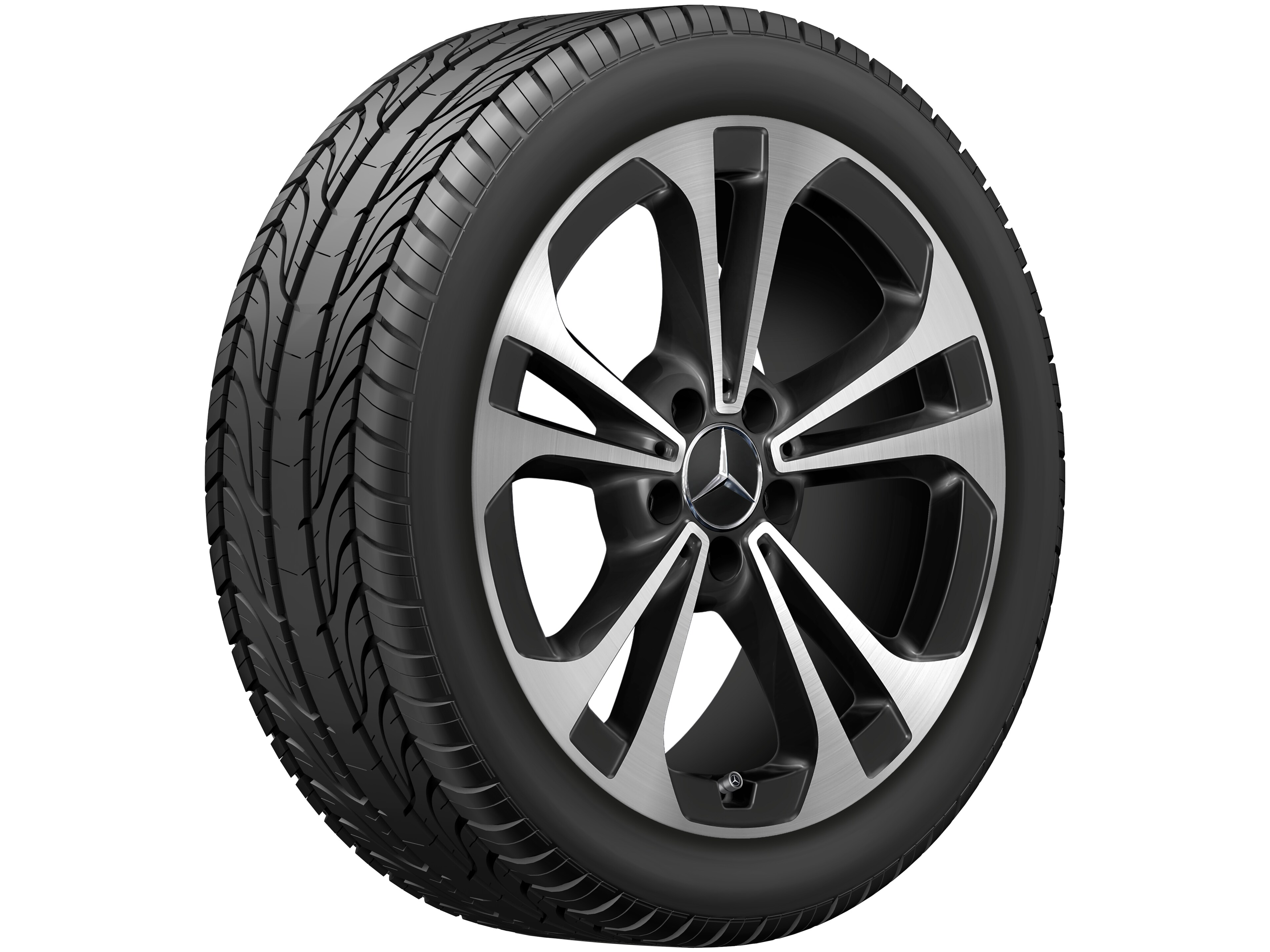 5-twin-spoke wheel, Aero, 45.7 cm (18-inch), High-sheen finish - 8,5 J x 18 ET 52, black, high-sheen