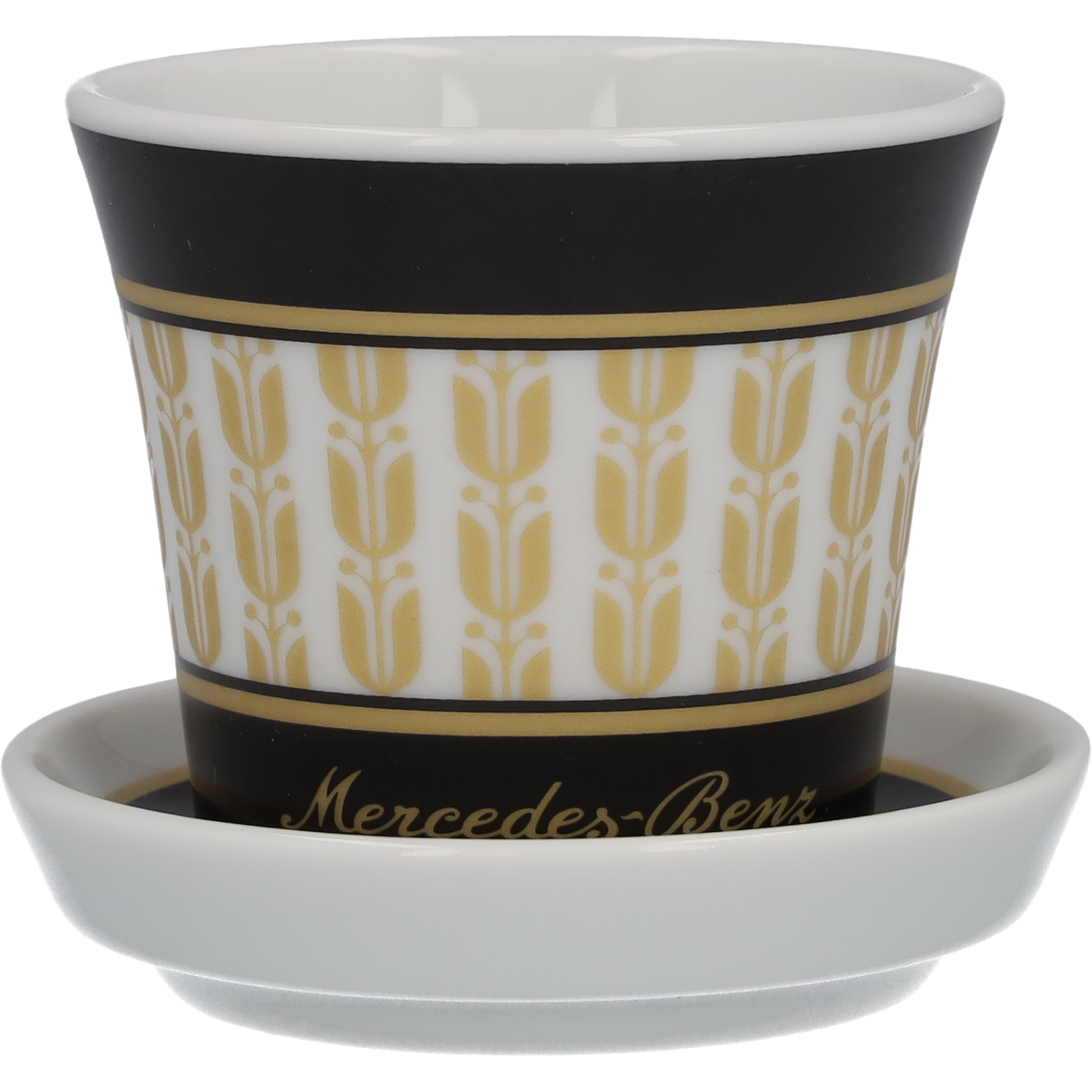 Espressotassen, Set, 4-teilig - schwarz / weiß / goldfarben, Porzellan, 90 ml, Kahla