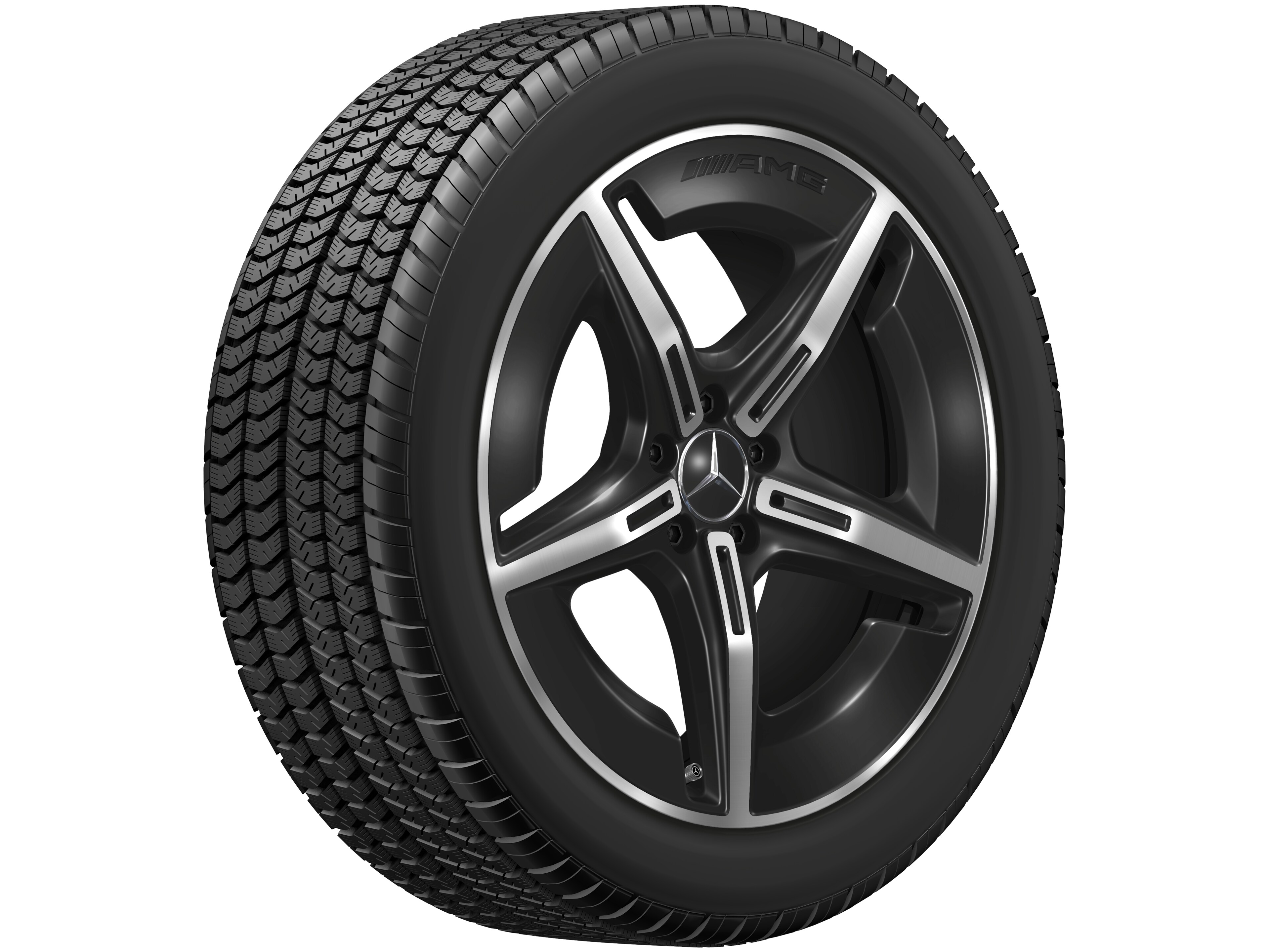 AMG light-alloy wheel, in 5-spoke design, 50.8 cm (20-inch), aerodynamically optimized - 8 J x 20 ET 32,7, black, high-sheen