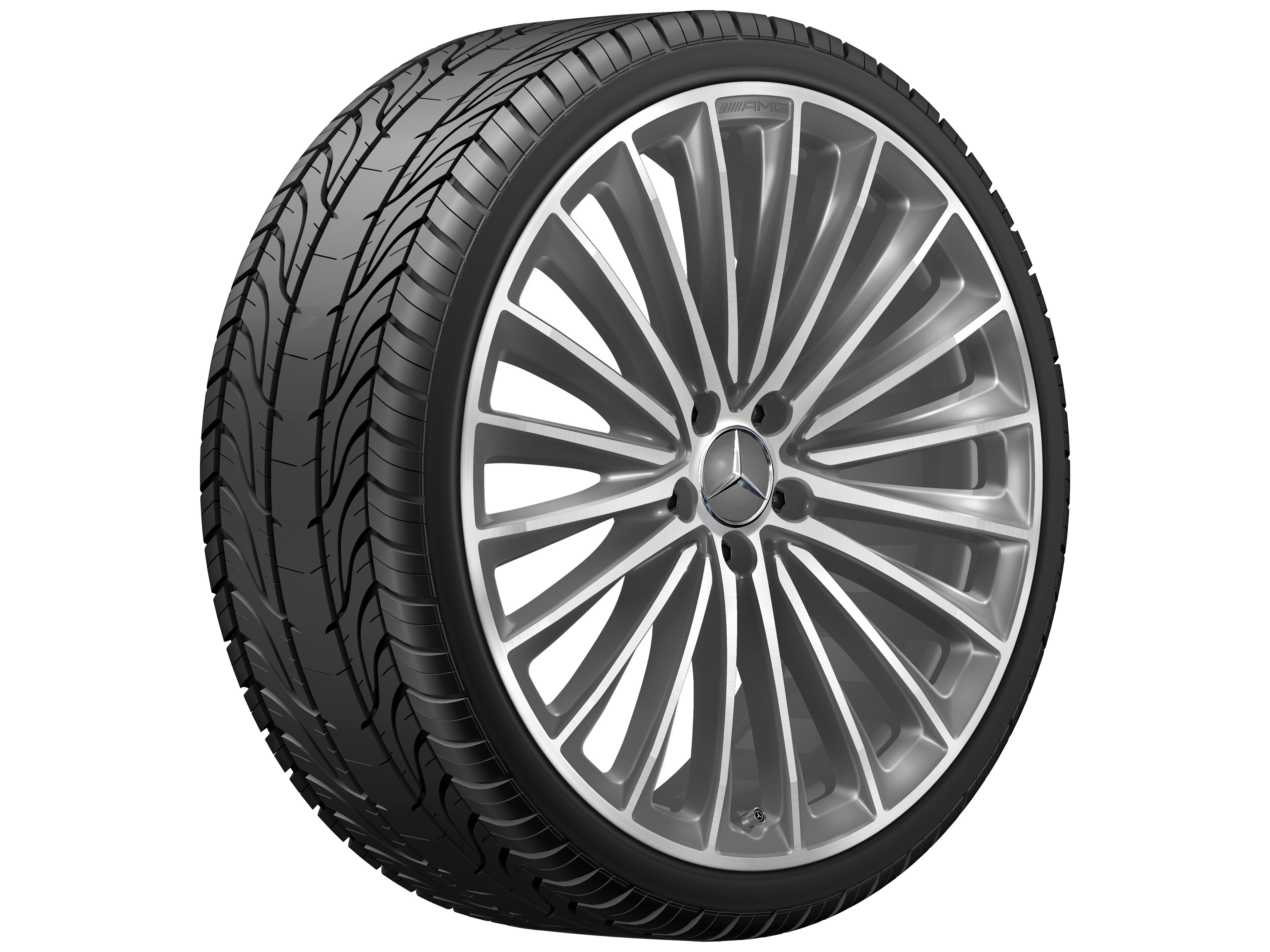AMG light-alloy wheel, in multi-spoke design, 53.3 cm (21-inch) - 9 J x 21 ET 50, himalaya grey, high-sheen