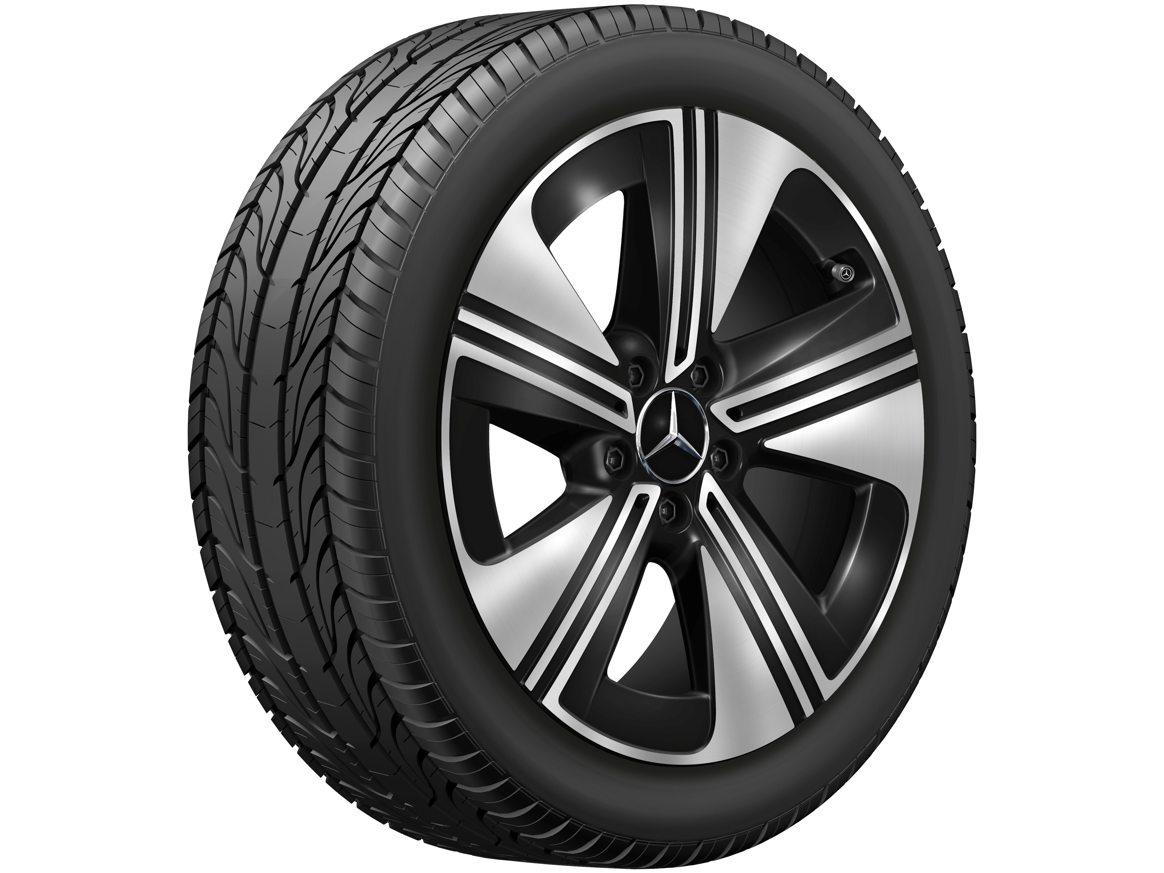 5-spoke wheel, Aero, 45.7 cm (18-inch) - 7,5 J x 18 ET 48,4, black, high-sheen