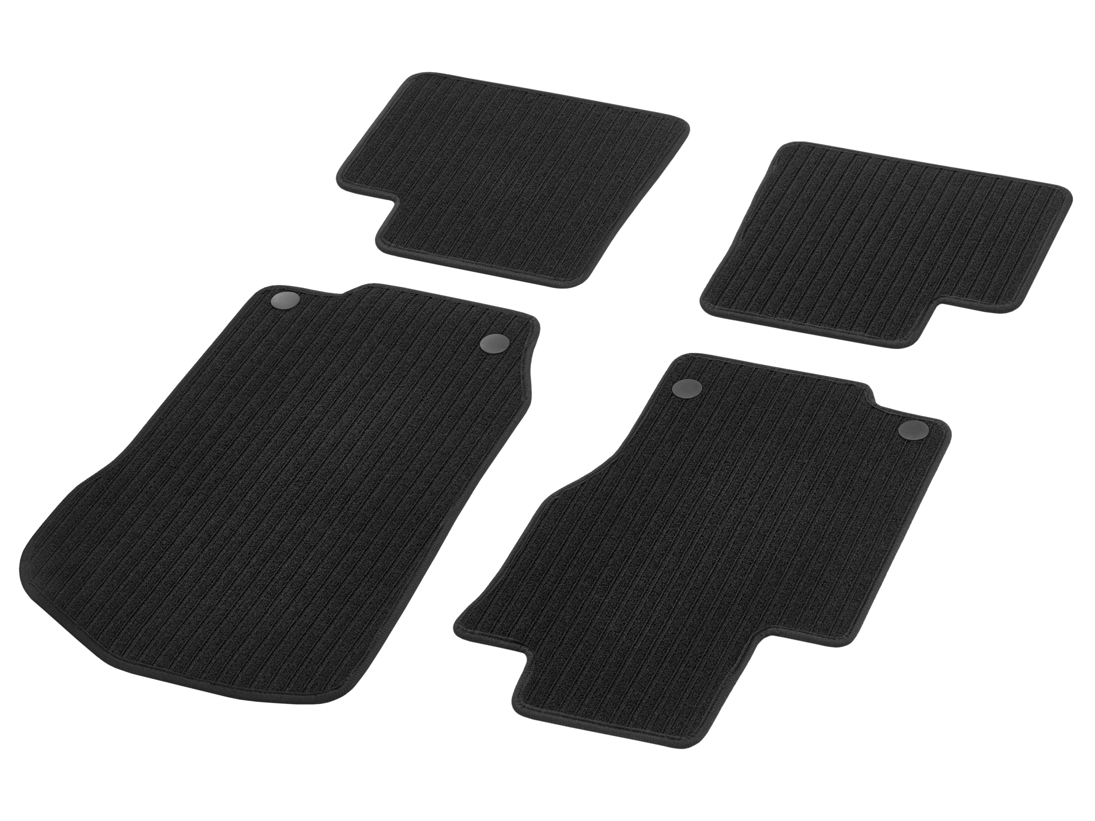 Ribbed mats, CLASSIC, Set, Set of 4 - LHD, black
