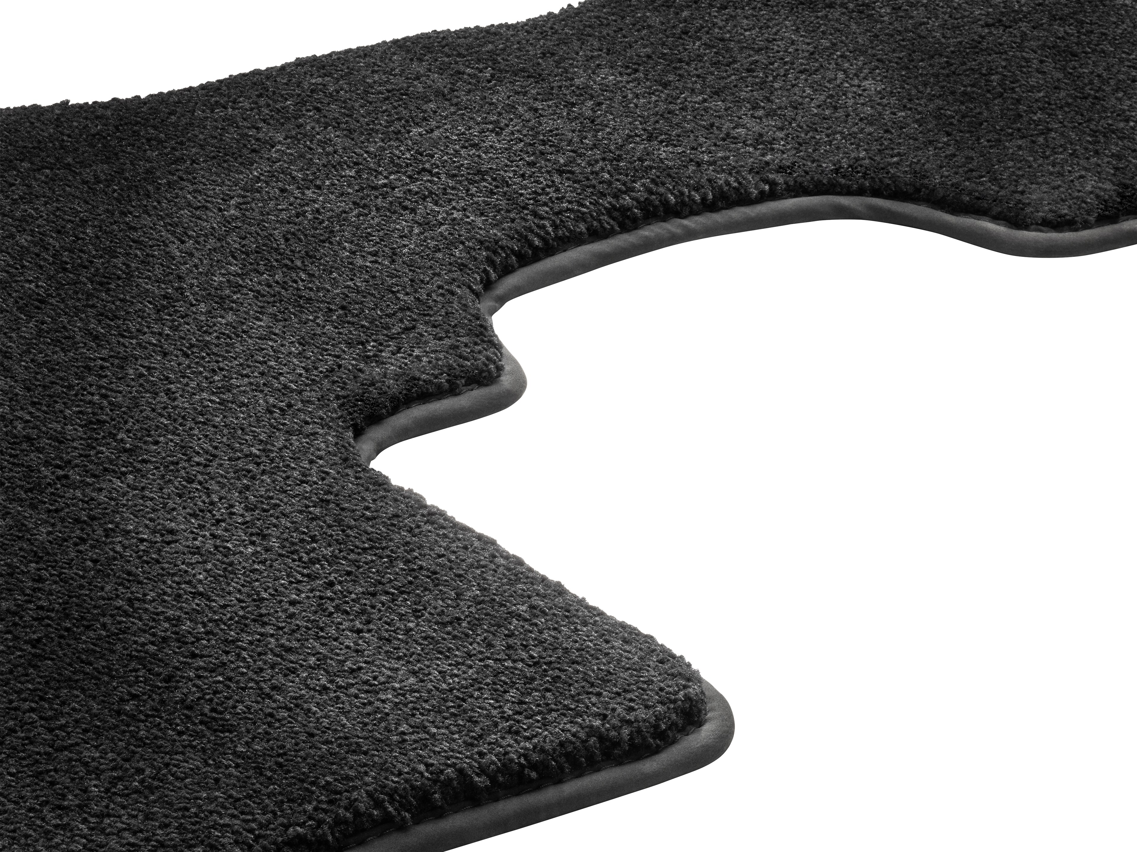 Velour floor mats EXCLUSIVE, Rear, Set of 1 - LHD/RHD, black, Black edging