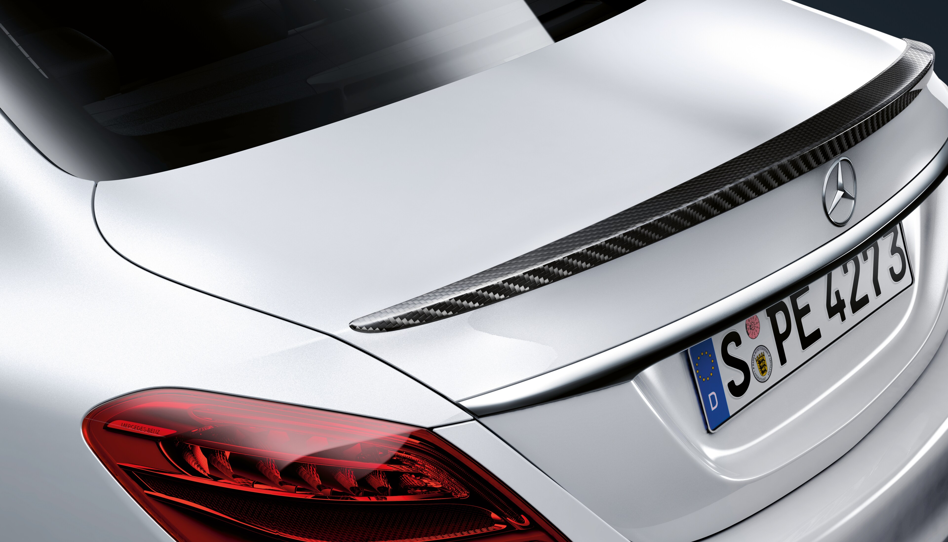 Rear spoiler, Carbon-Style - Polycarbonate, carbon fibre look