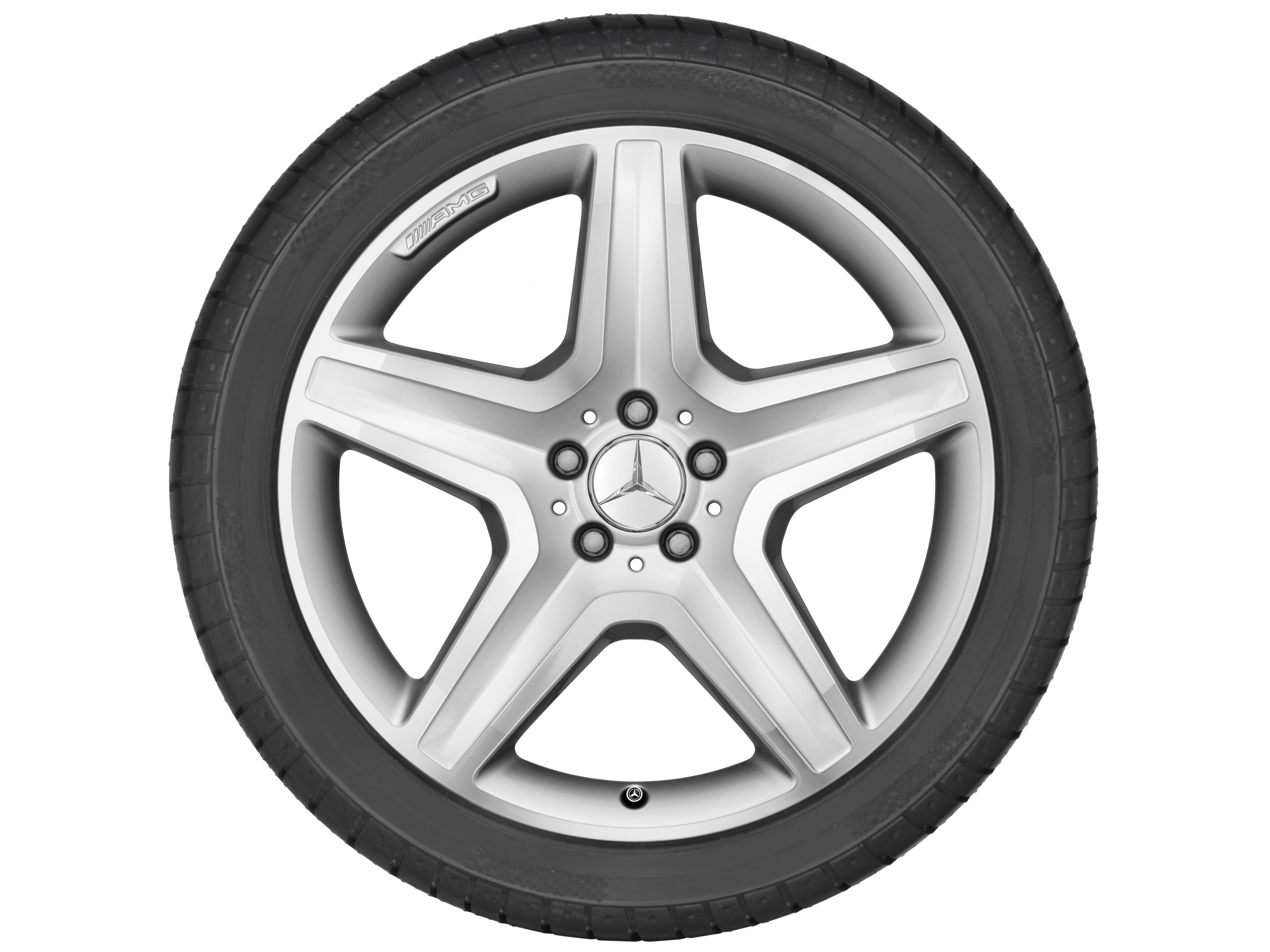 AMG 5-spoke wheel, 50.8 cm (20-inch) - 9 J x 20 ET 57, silver-coloured, high-sheen