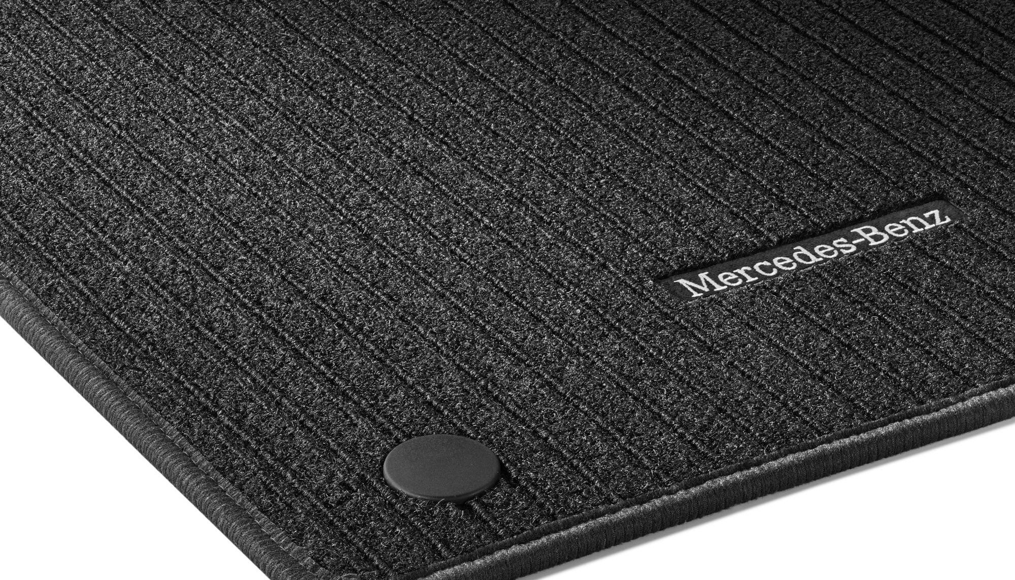 Ribbed mats, Driver & front passenger's mat, Set of 2, for vehicles with carpet, front (V44) - LHD, black