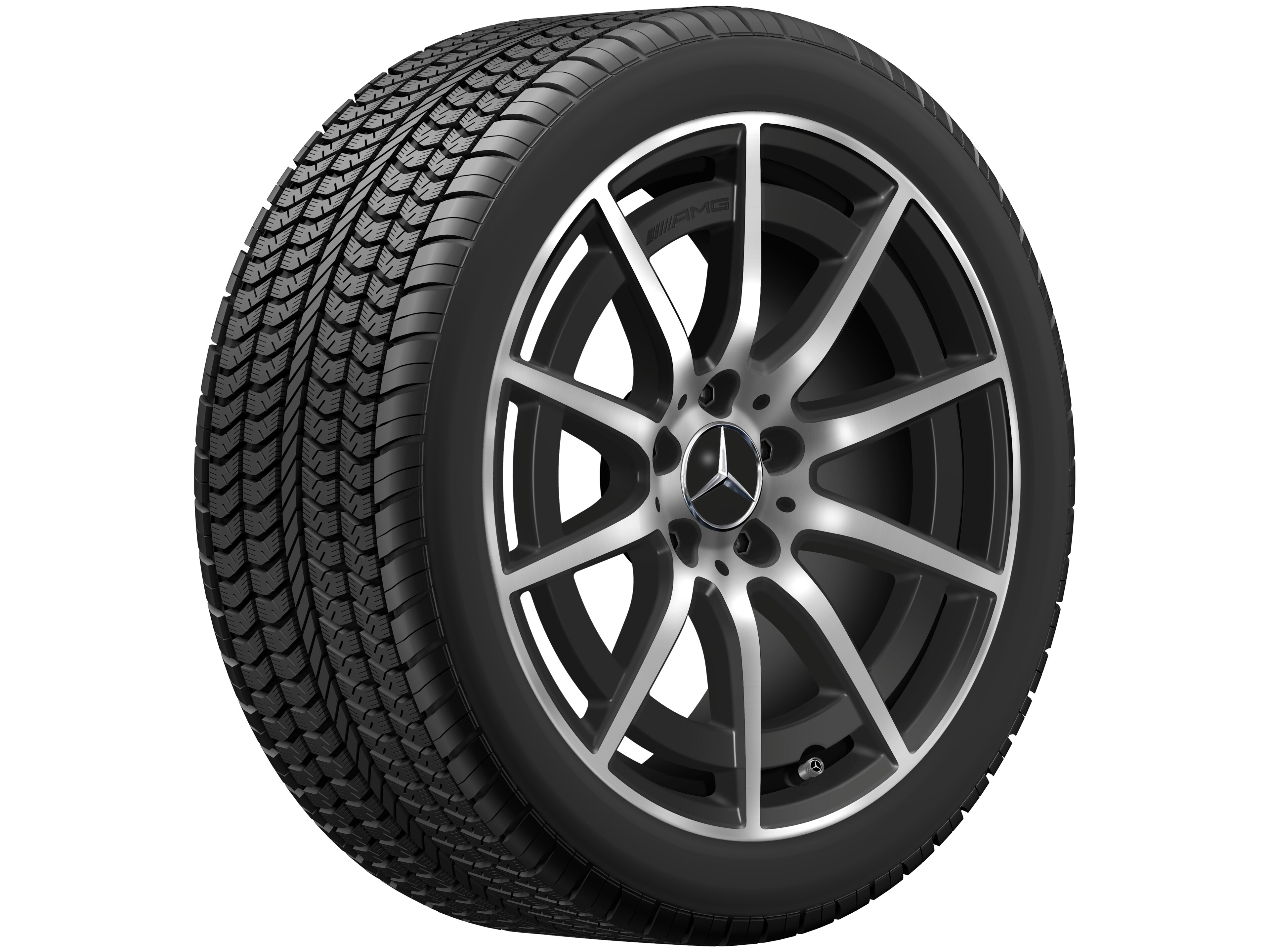 AMG 10-spoke wheel, 45.7 cm (18-inch) - 8,5 J x 18 ET 46, matt black, high-sheen