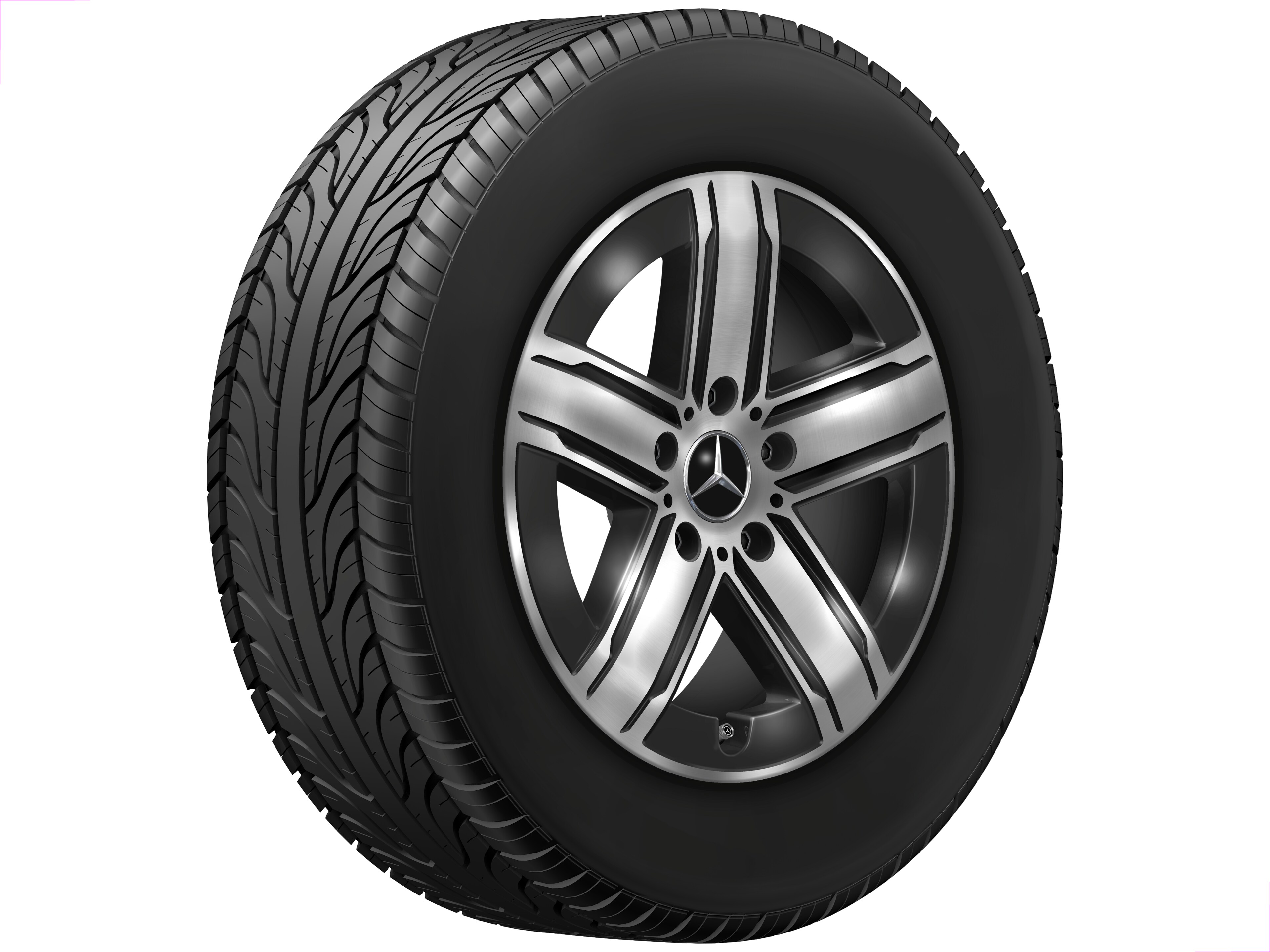 5-twin-spoke wheel - 7,5 J x 18 ET 43, black, high-sheen