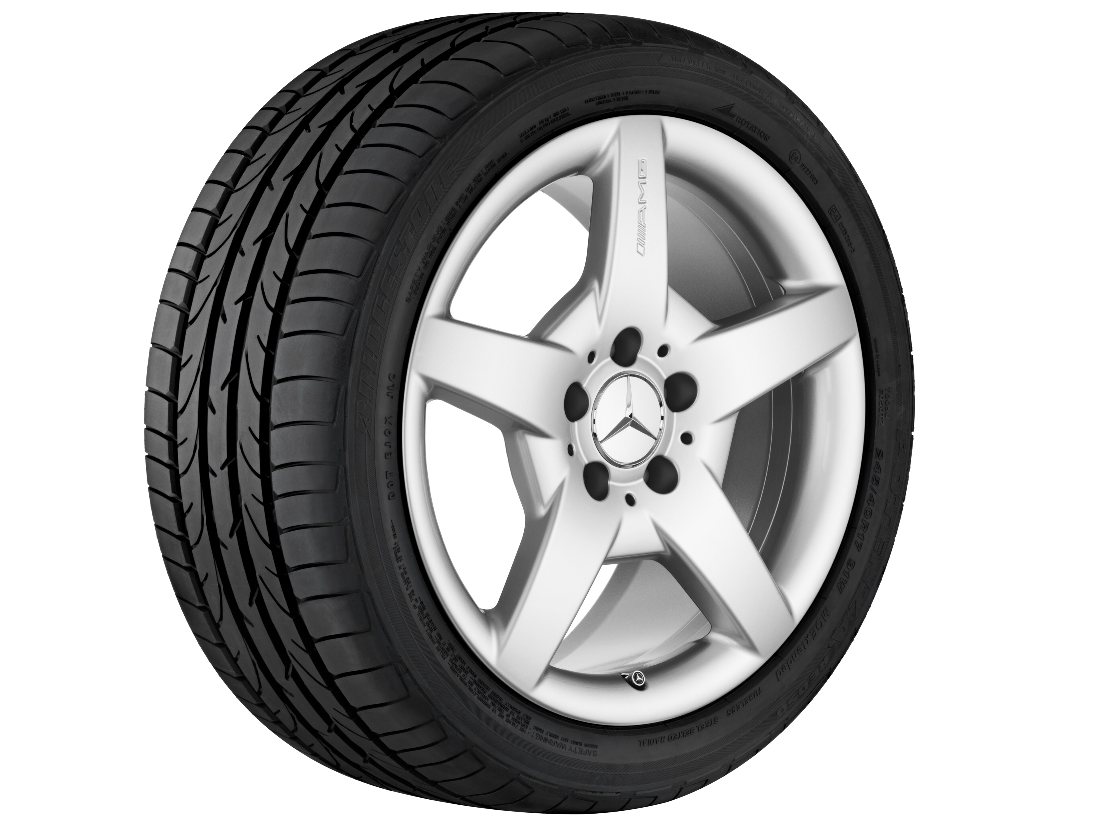 AMG 5-spoke wheel, 45.7 cm (18-inch) - 8 J x 18 ET 34, titanium silver