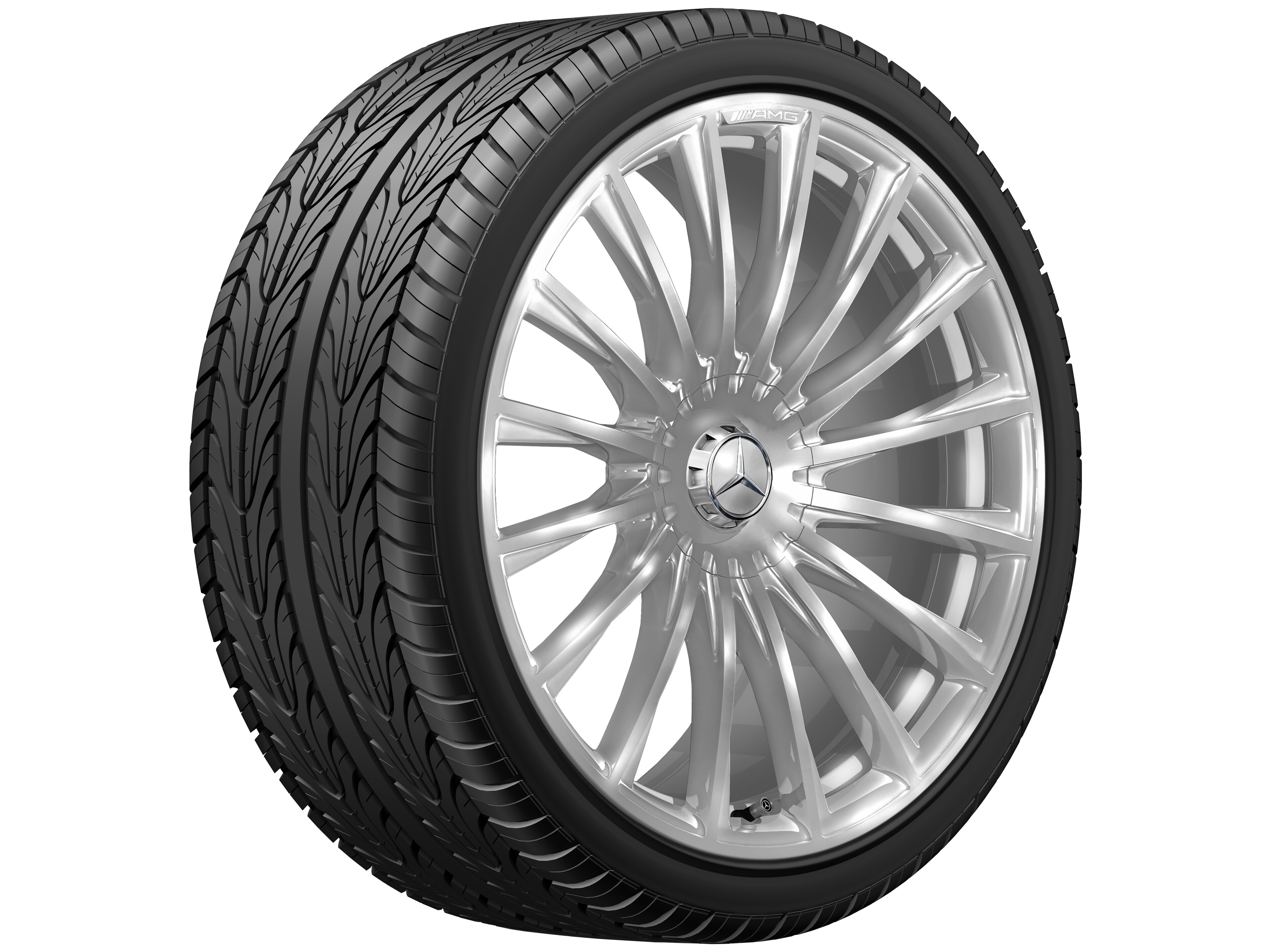 AMG multi-spoke forged wheel, 53.3 cm (21-inch) - 10,5 J x 21 ET 50, silver-coloured, high-gloss polished