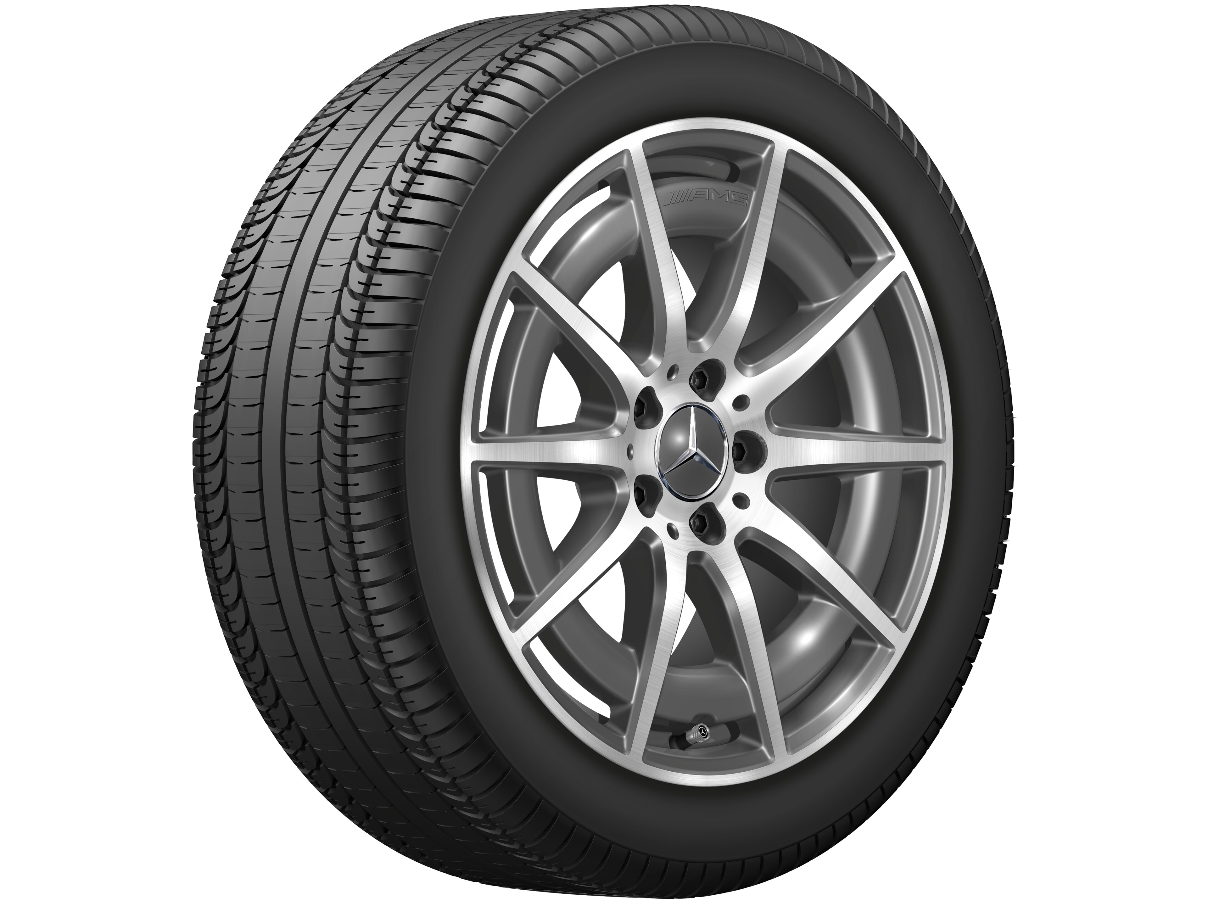 AMG 10-spoke wheel, 45.7 cm (18-inch) - 8 J x 18 ET 43,1, tantalite grey, high-sheen