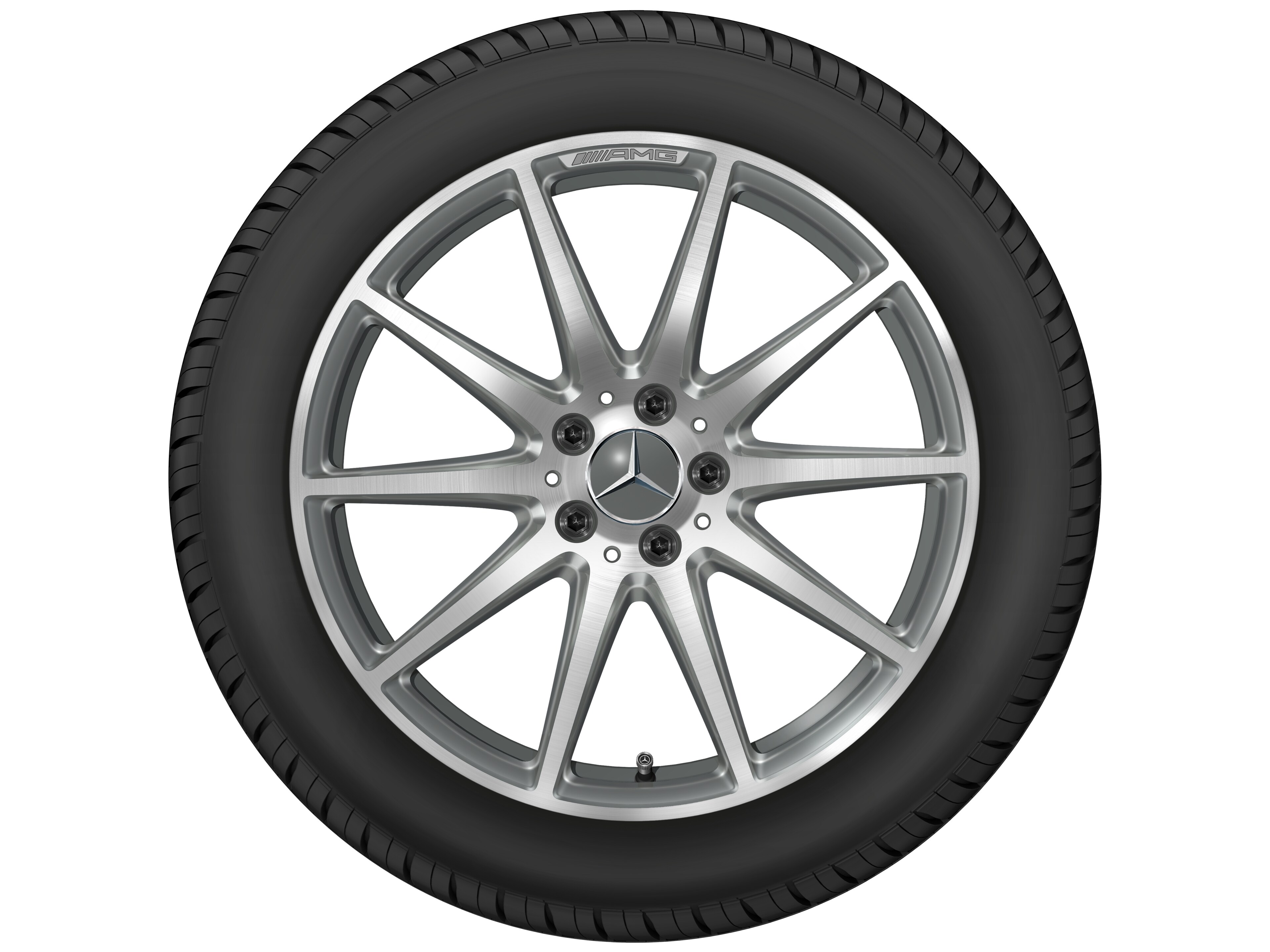AMG 10-spoke wheel, 48.3 cm (19-inch) - 11 J x 19 ET 53, titanium grey, high-sheen