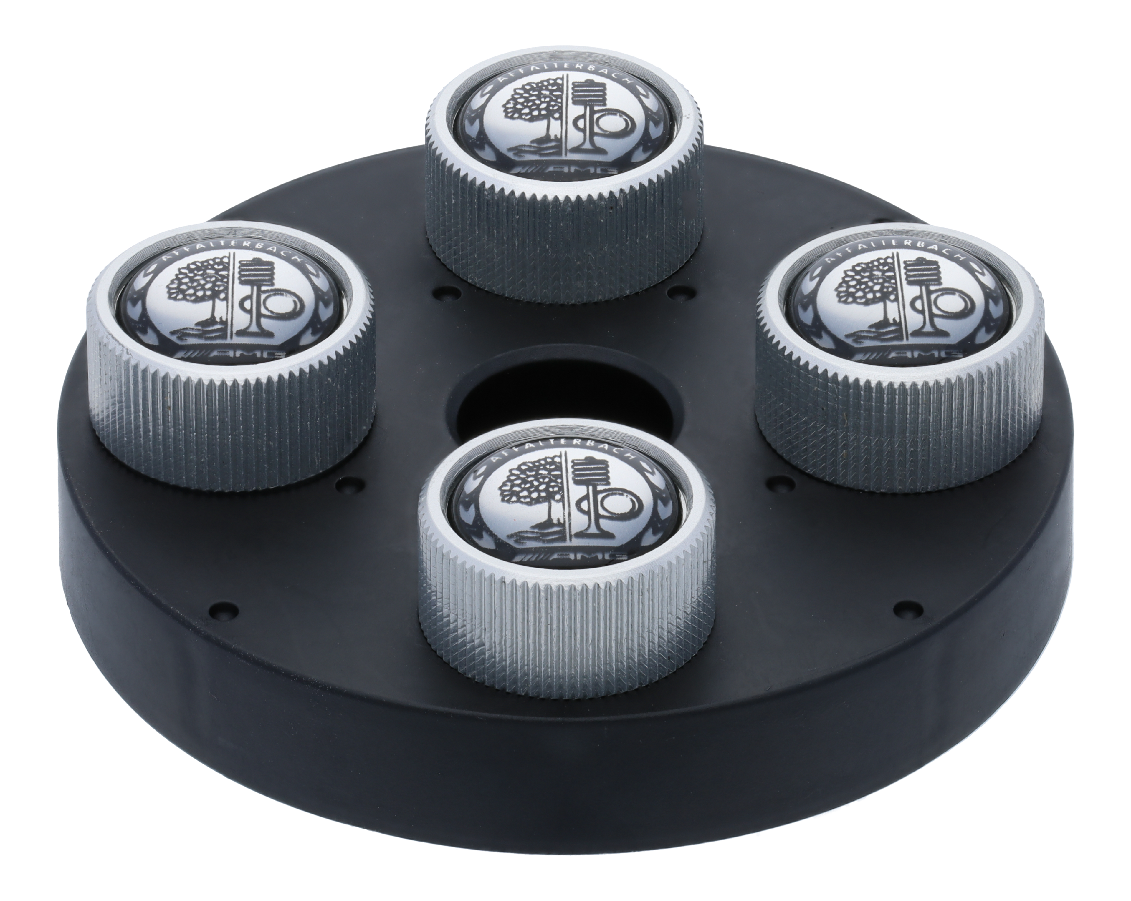 AMG valve caps, with Affalterbach badge - silver-coloured
