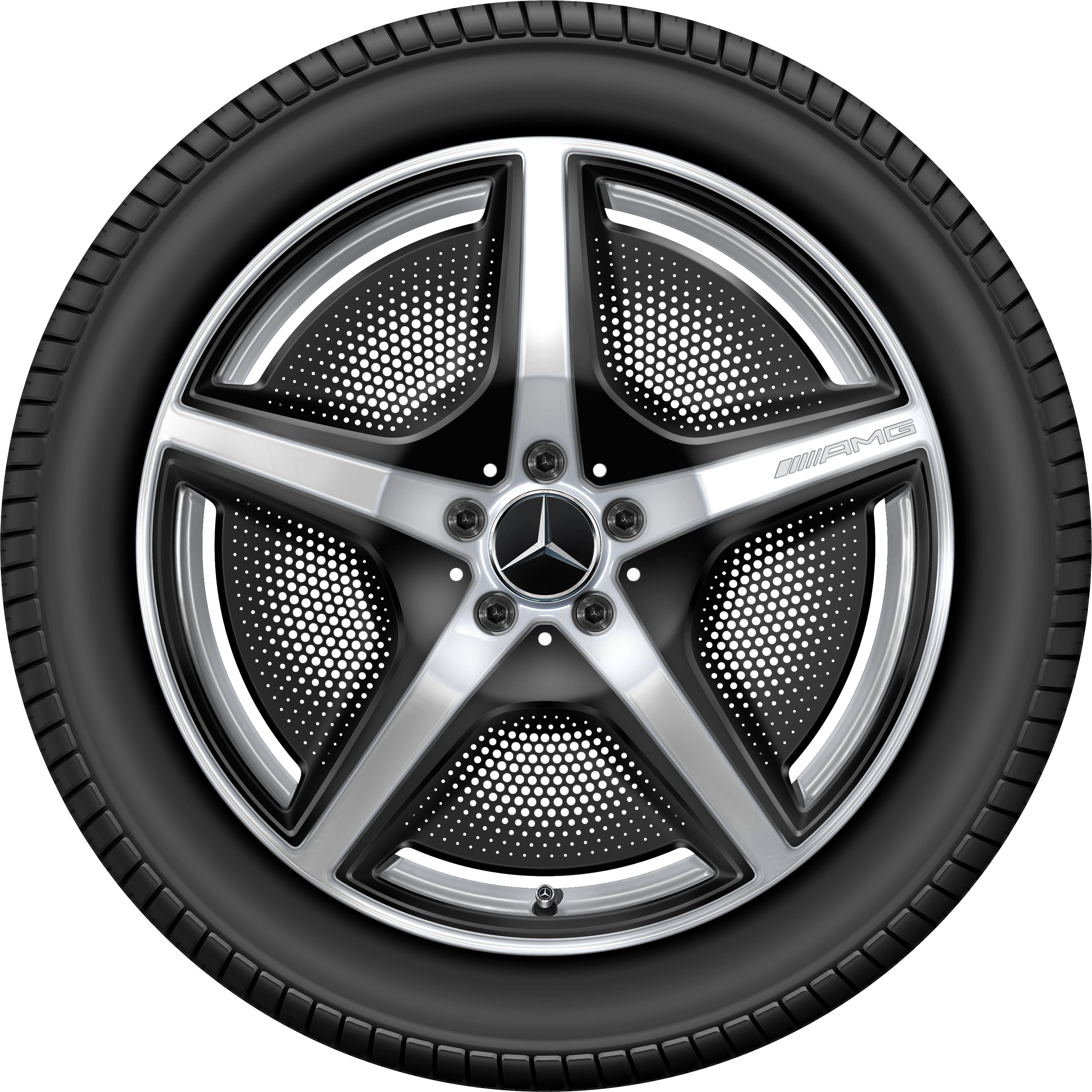 AMG 5-spoke wheel, 50.8 cm (20-inch) - 10 J x 20 ET 66, vanadium silver, high-gloss