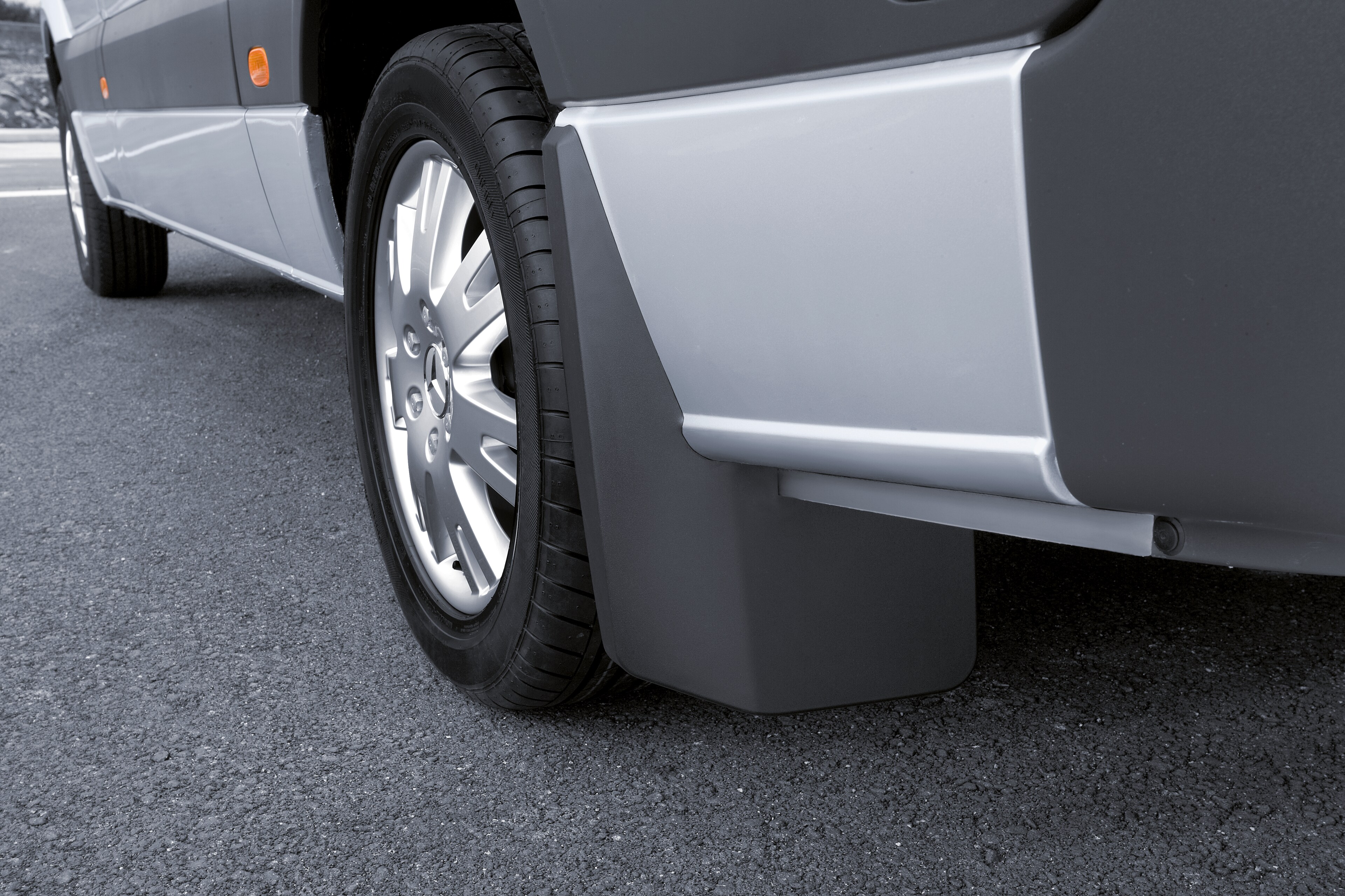 Protective film for initial installation of mud flaps, Set of 4 - transparent