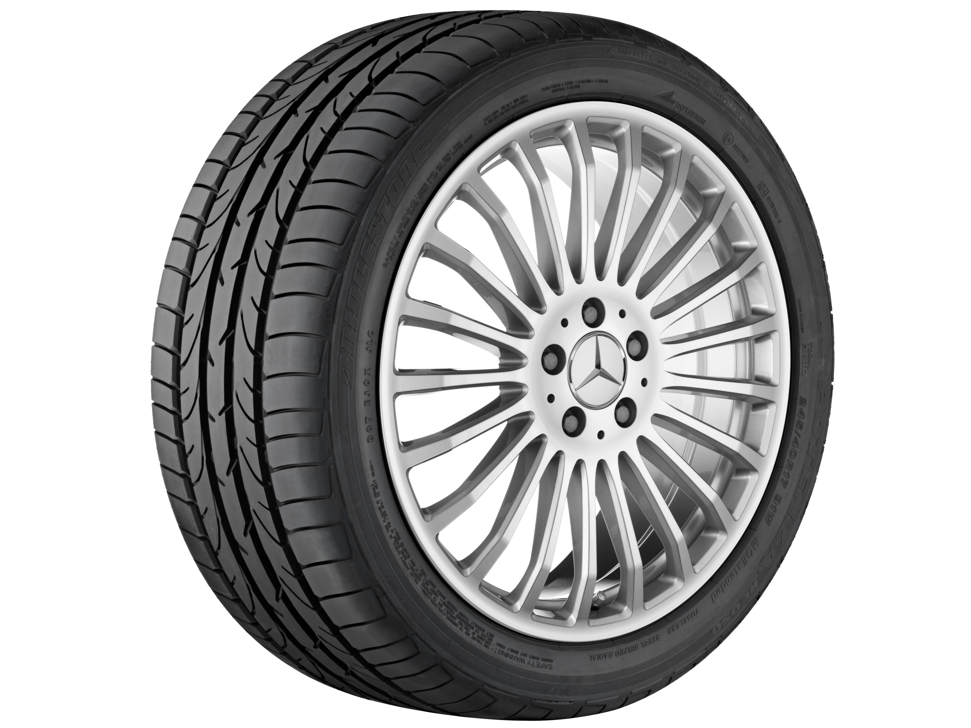 21-spoke wheel, 48.3 cm (19-inch) - 8 J x 19 ET 67, titanium silver, high-sheen