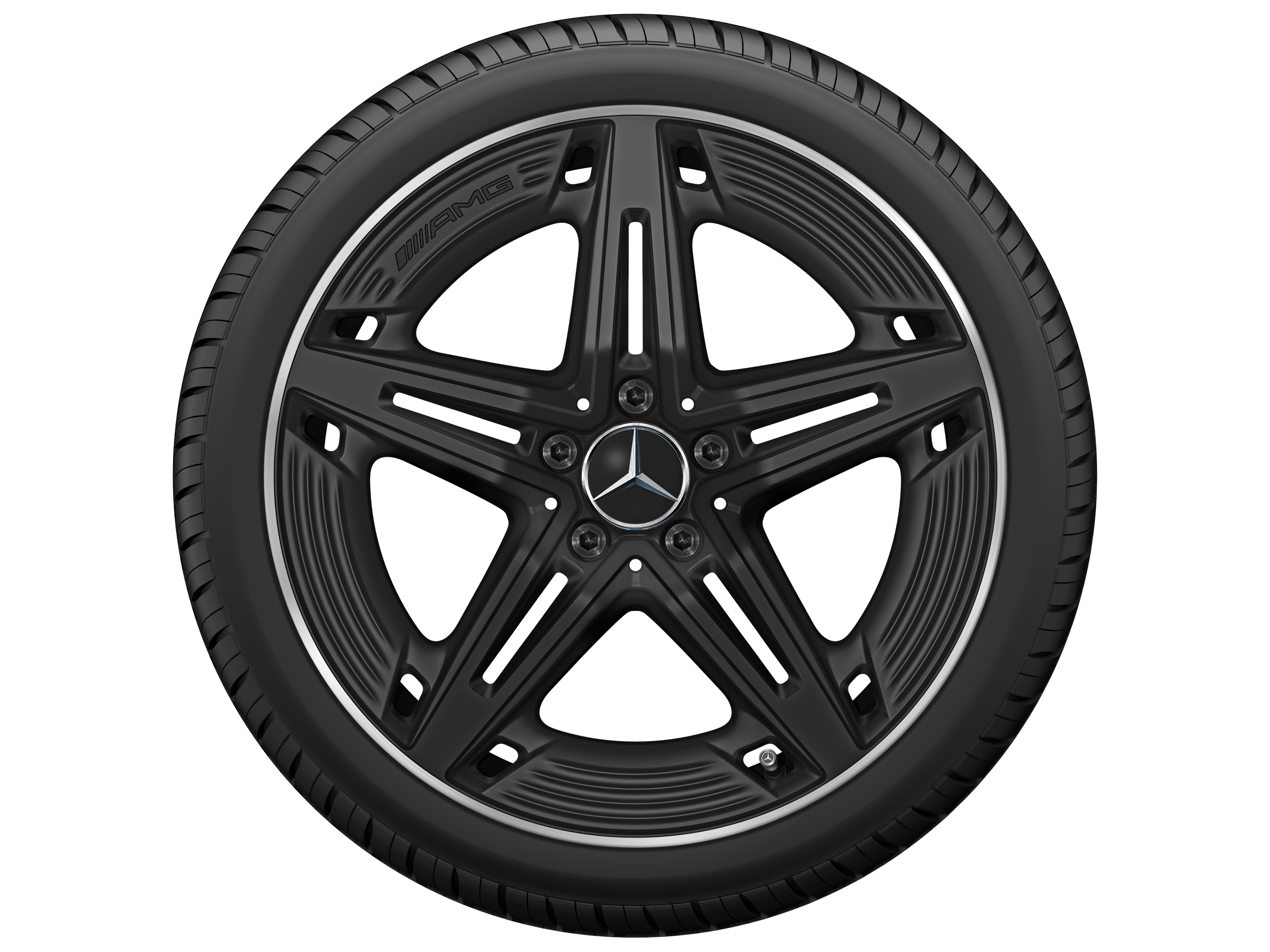 AMG 5-spoke wheel, 48.3 cm (19-inch) - 9 J x 19 ET 52, black, high-sheen