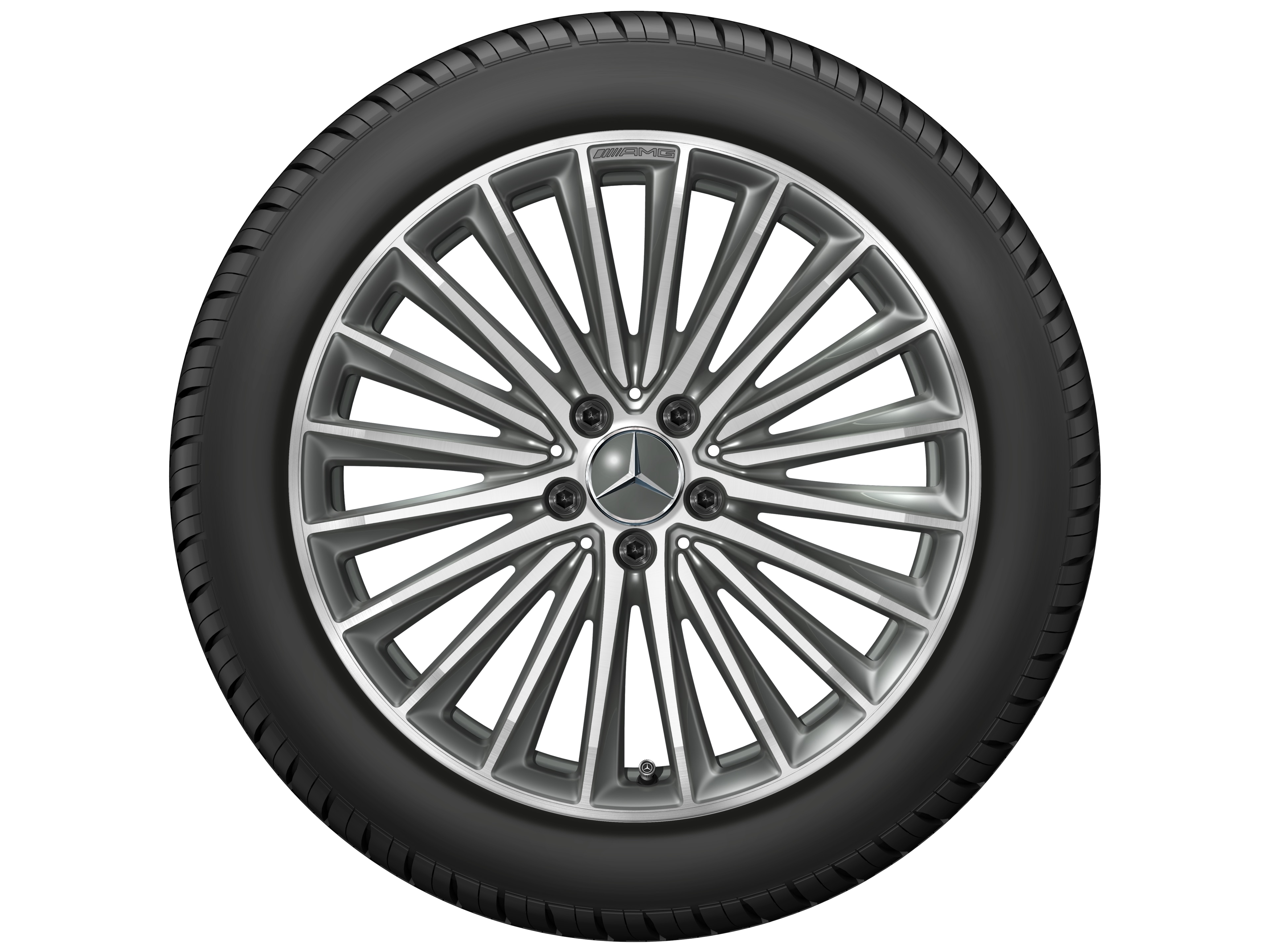 AMG multi-spoke wheel, 48.3 cm (19-inch) - 9,5 J x 19 ET 50,5, titanium grey, high-sheen