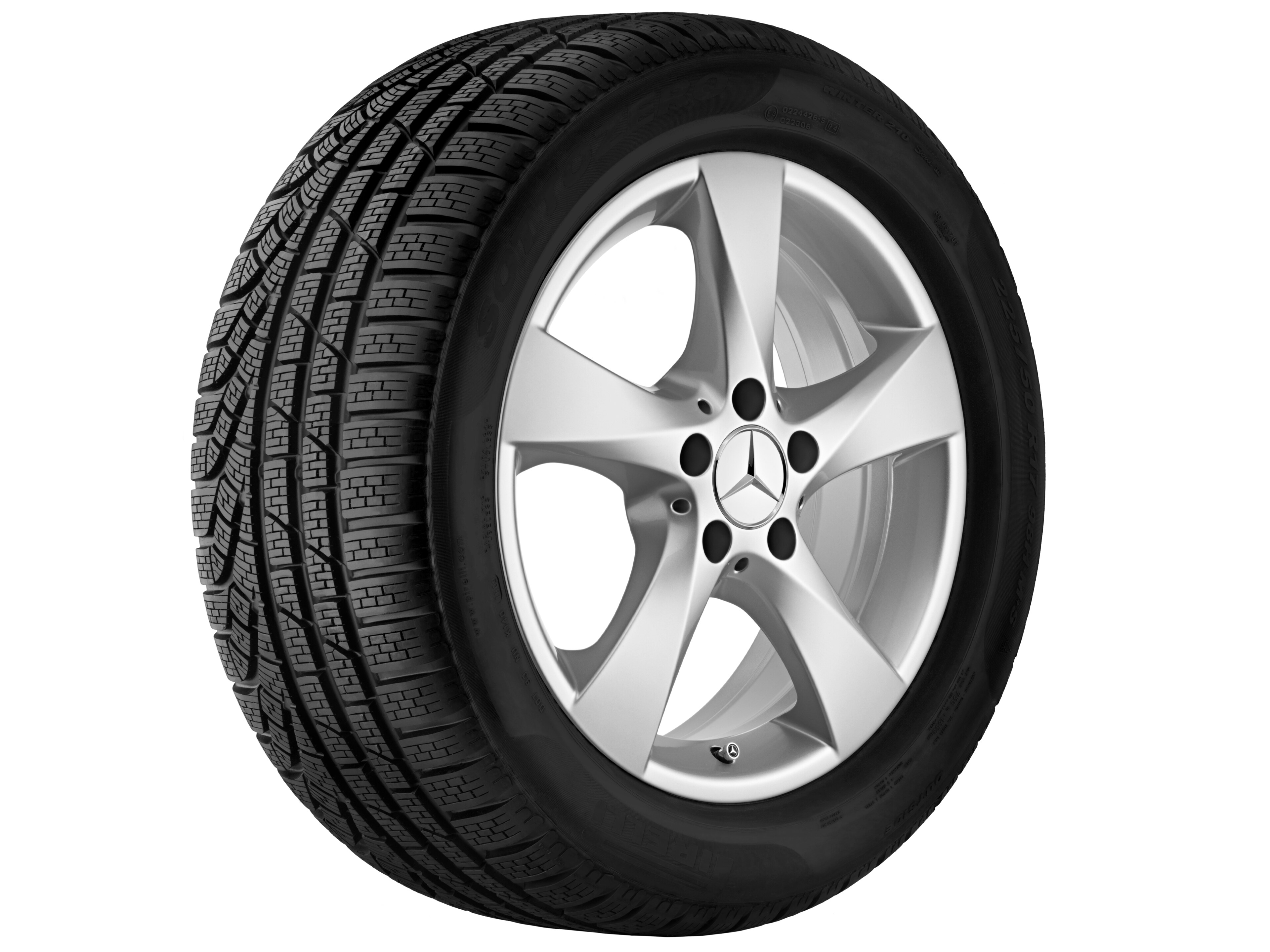 5-spoke wheel, 43.2 cm (17-inch) - 7 J x 17 ET 51, vanadium silver, painted