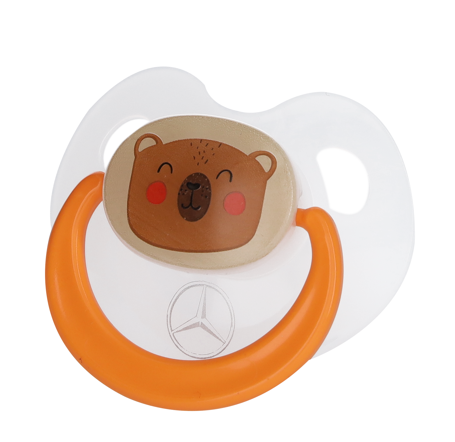 Schnuller, Wald - weiß transluzent / orange, Kunststoff / Silikon, BABY-NOVA