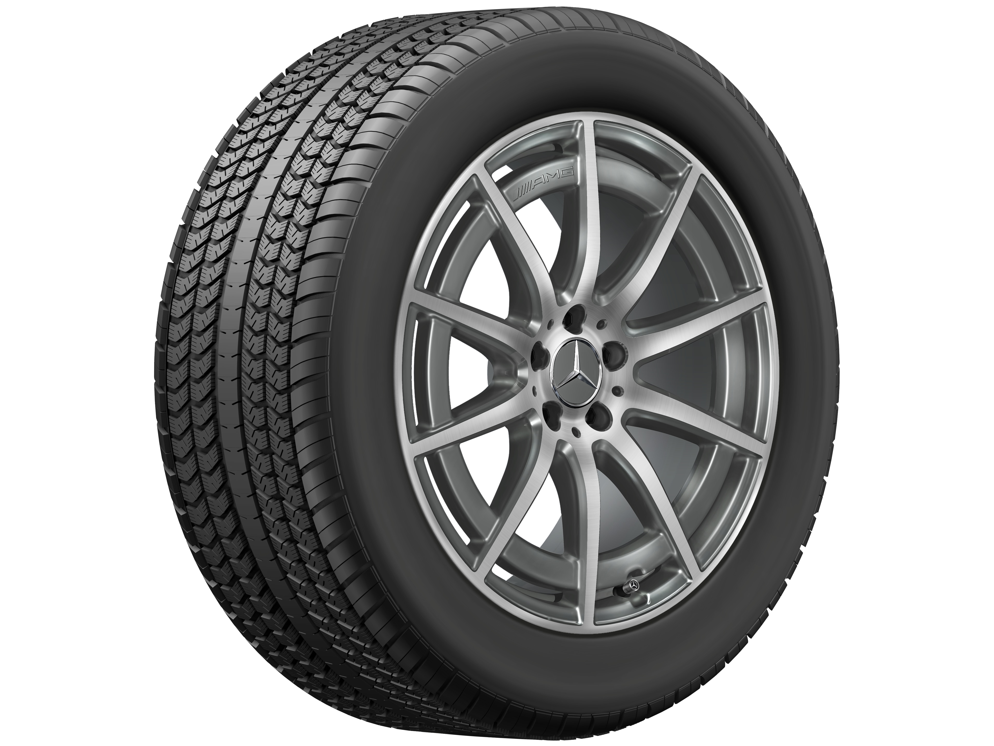 AMG 10-spoke wheel, 48.3 cm (19-inch) - 9,5 J x 19 ET 25, tantalite grey, high-sheen