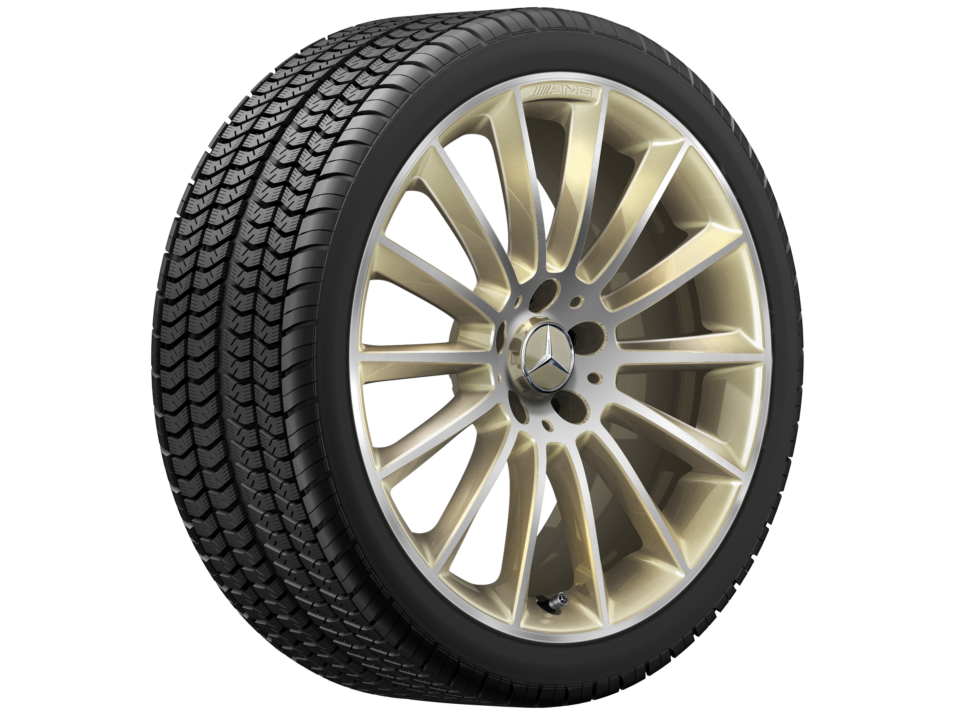 AMG multi-spoke wheel, 48.3 cm (19-inch) - 8 J x 19 ET 40, gold-coloured, high-sheen