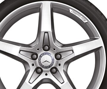 AMG 5-spoke wheel, 48.3 cm (19-inch) - 8,5 J x 19 ET 35,5, silver-coloured, high-sheen