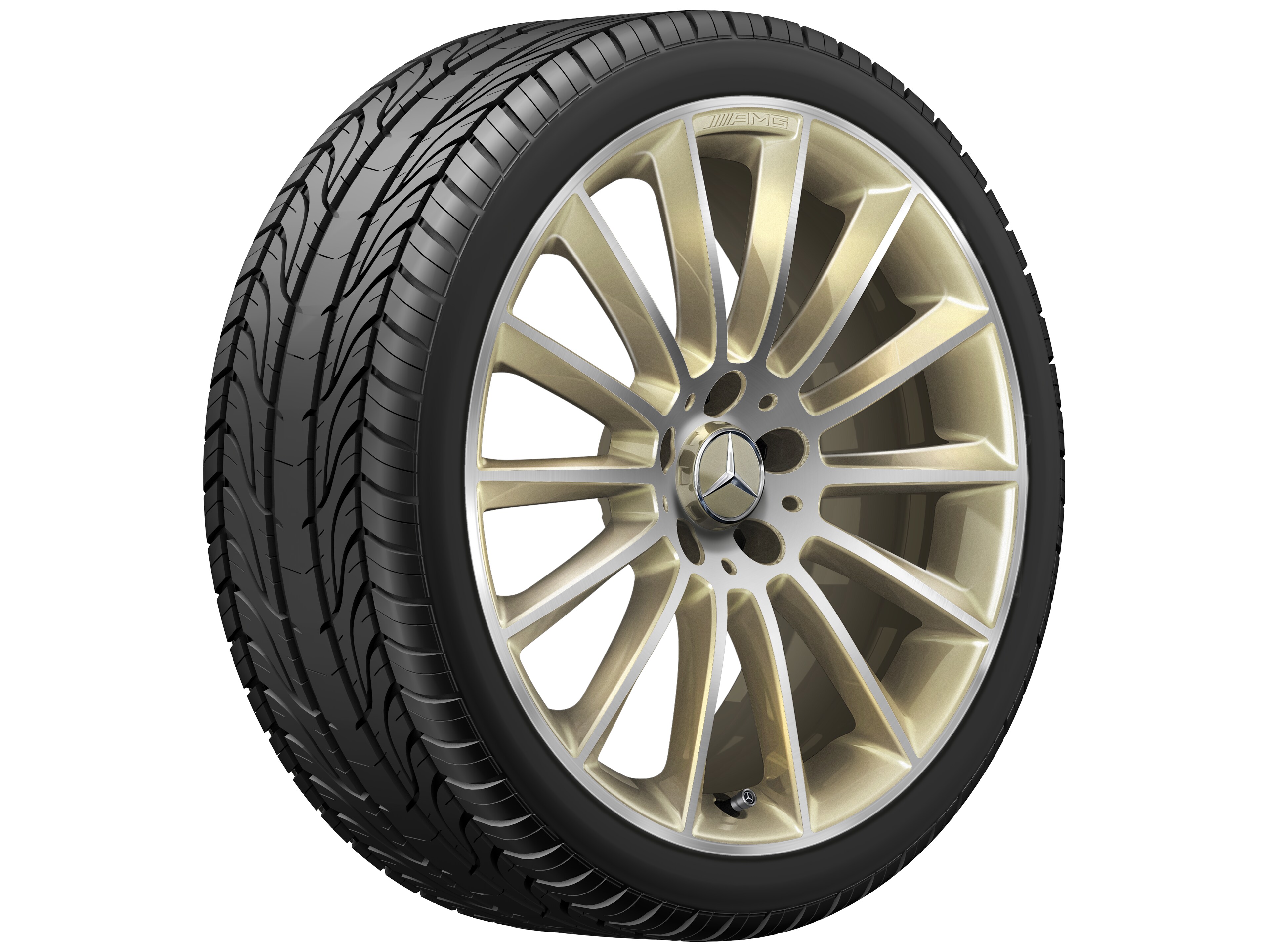 AMG multi-spoke wheel, 48.3 cm (19-inch) - 8 J x 19 ET 40, gold-coloured, high-sheen