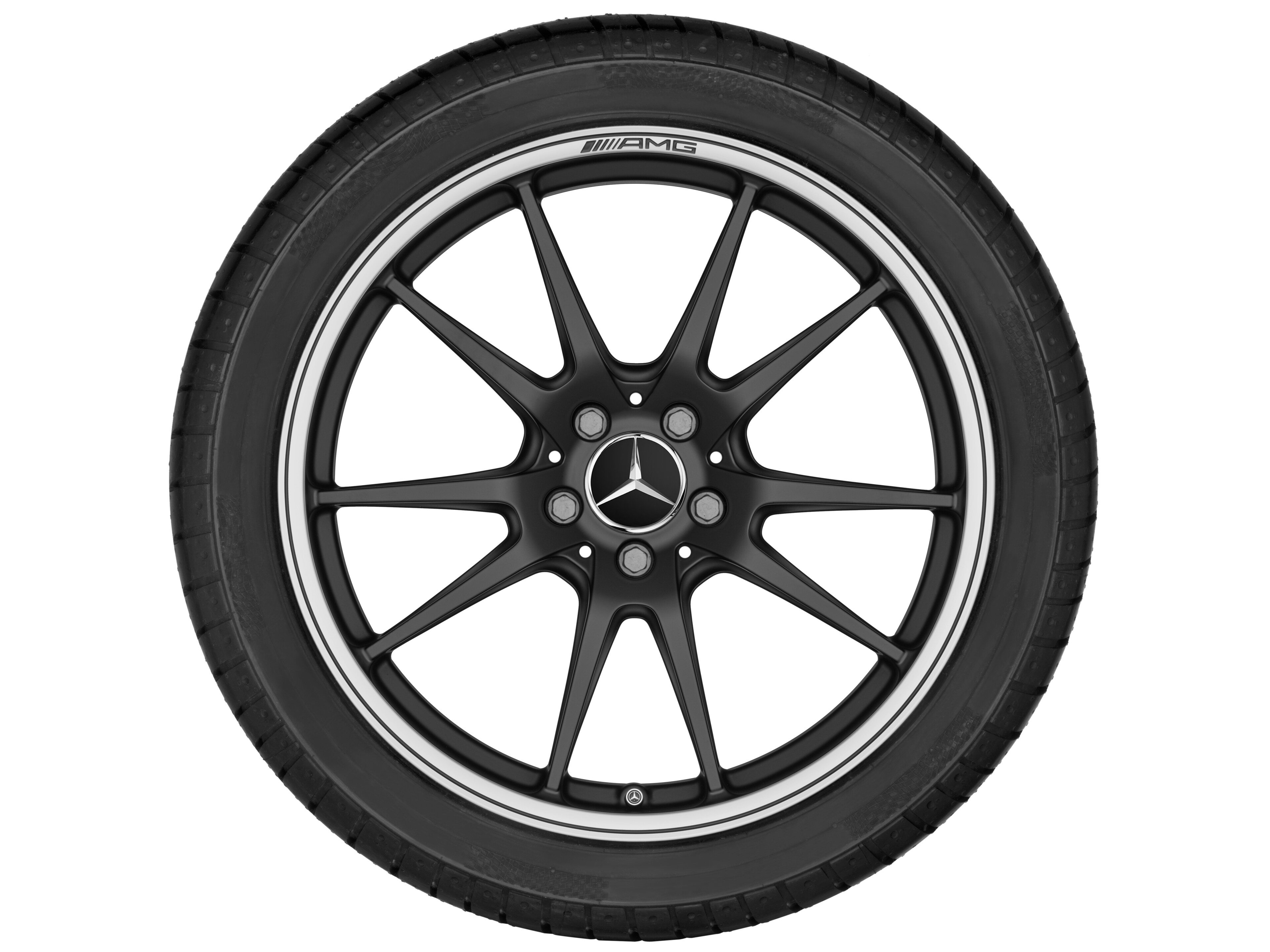 AMG forged wheel in 5-twin-spoke design, 50.8 cm (20-inch), High-sheen rim flange - 10,5 J x 20 ET 57, matt black, high-sheen