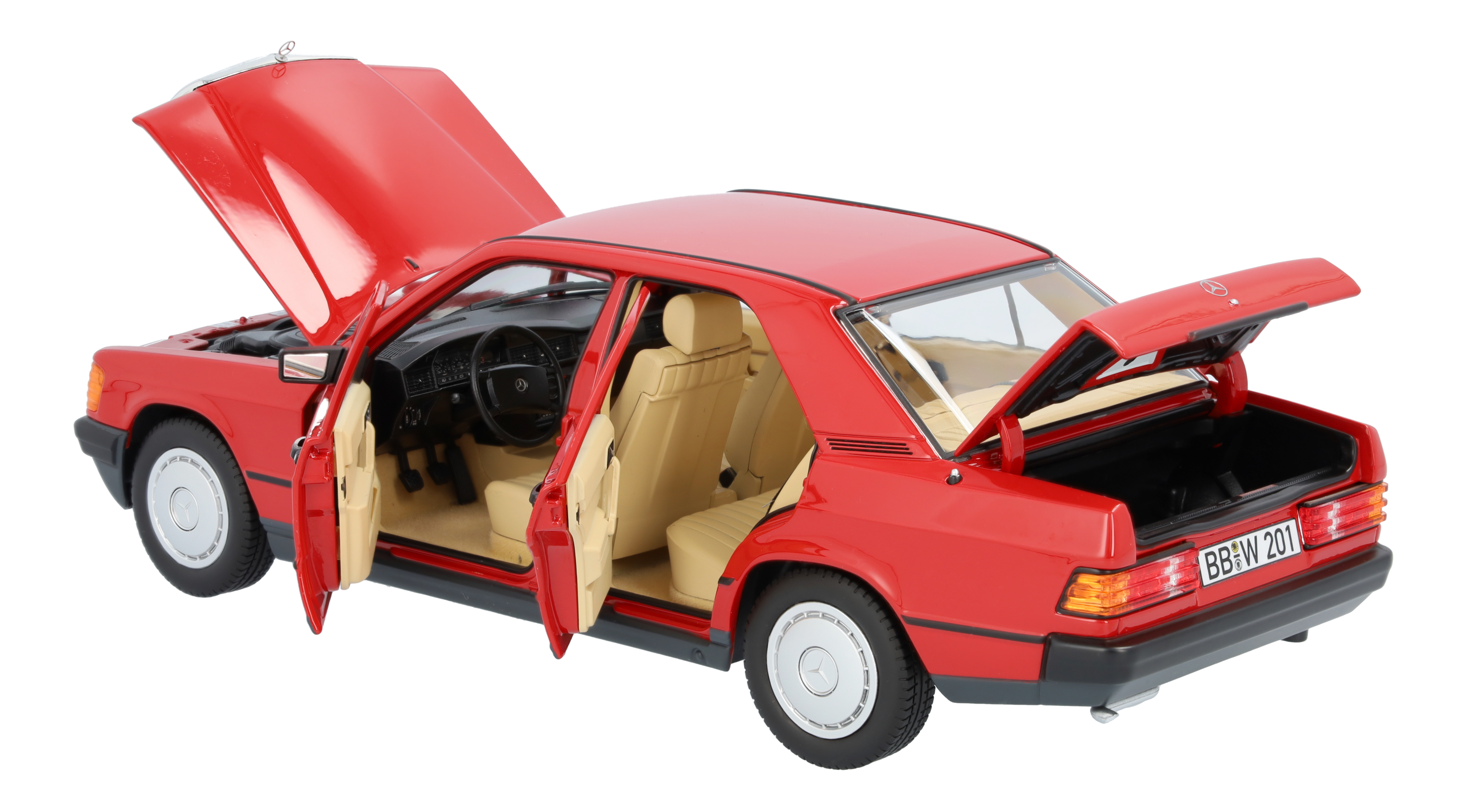 190 E, W124 (1982-1988) - red, Norev, 1:18