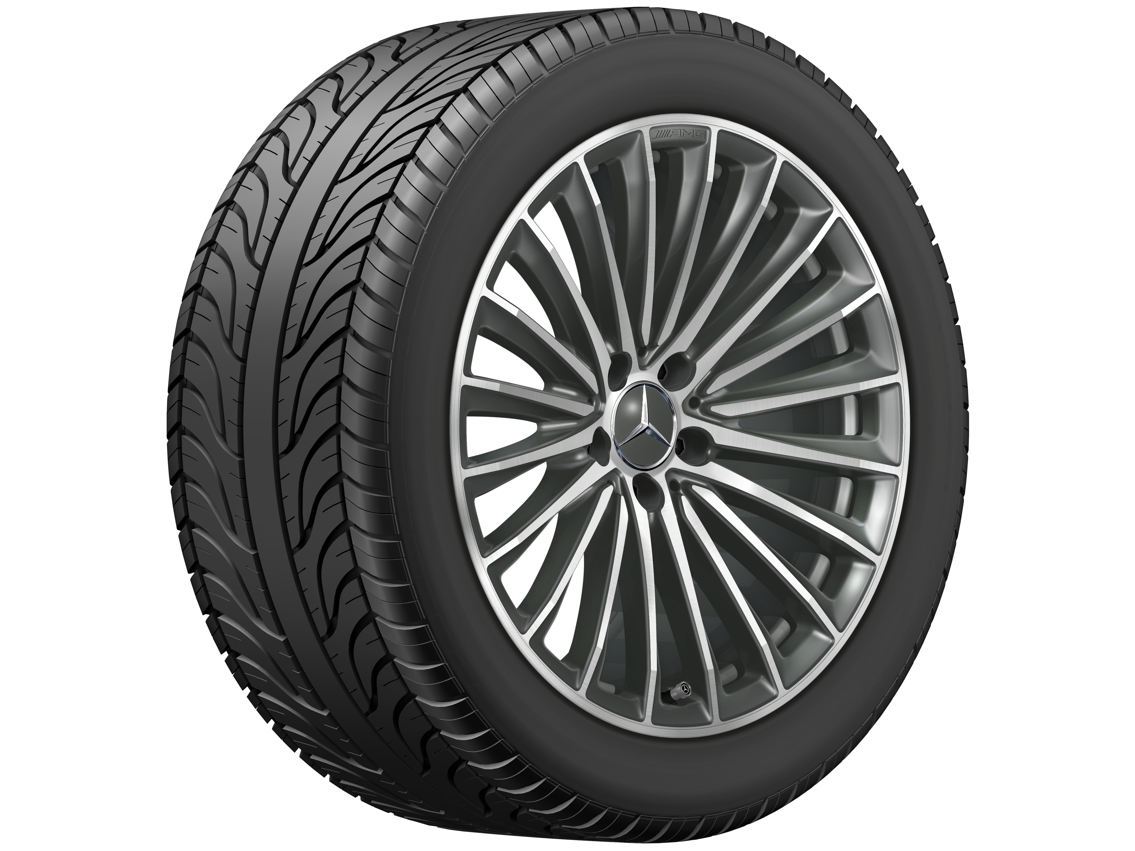AMG multi-spoke wheel, 48.3 cm (19-inch) - 9,5 J x 19 ET 50,5, titanium grey, high-sheen
