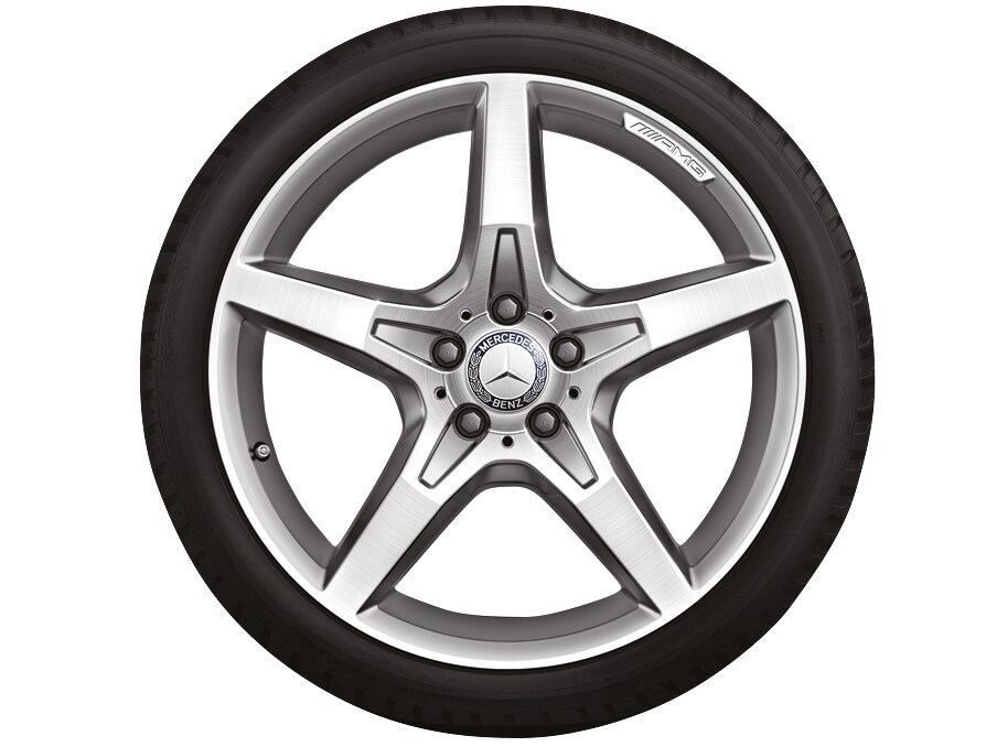 AMG 5-spoke wheel, 48.3 cm (19-inch) - 8,5 J x 19 ET 35,5, silver-coloured, high-sheen