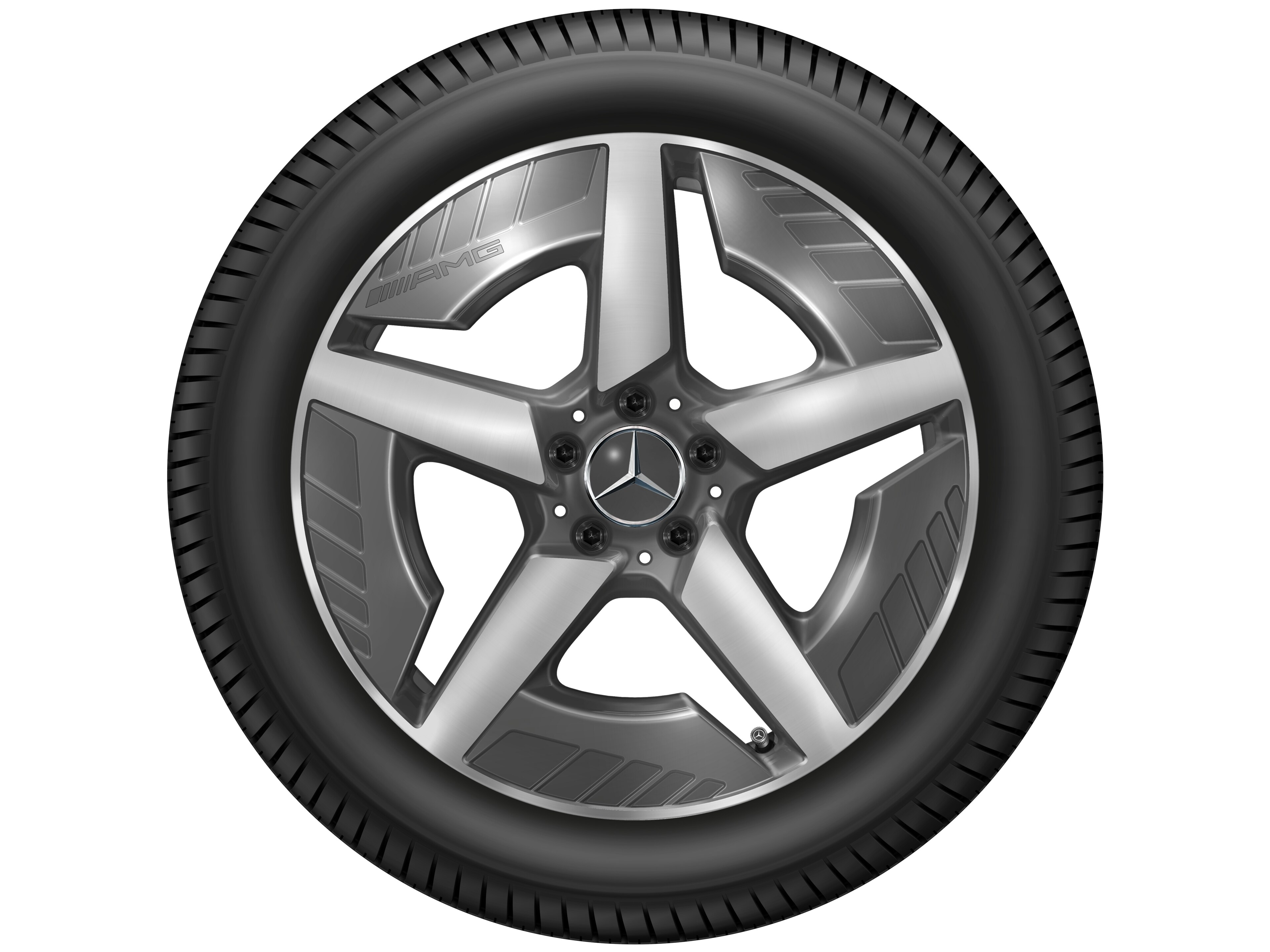 AMG light-alloy wheel, in 5-spoke design, 48.3 cm (19-inch), High-sheen finish - 9 J x 19 ET 58,7, tantalite grey, high-sheen