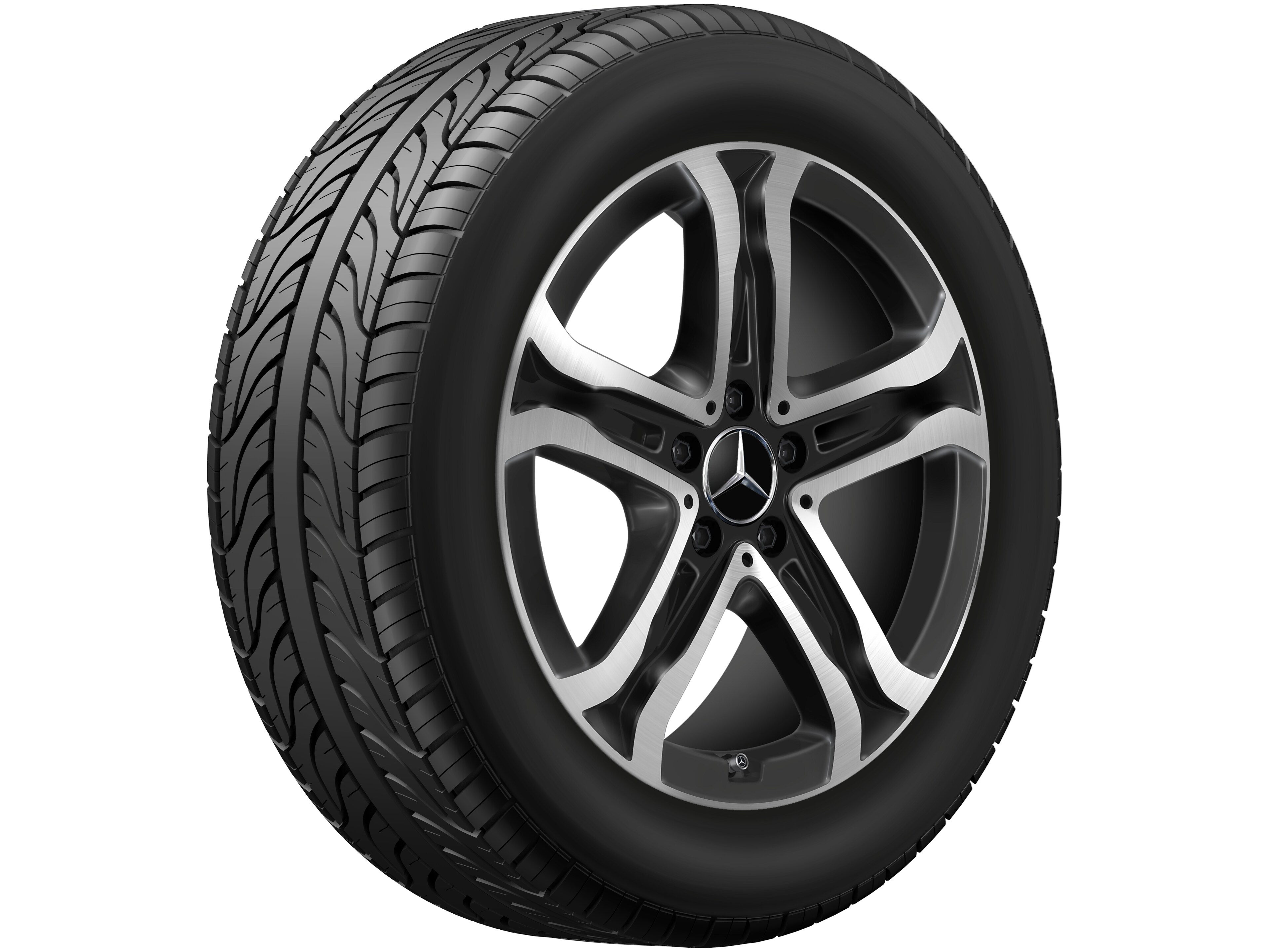 5-spoke wheel, 45.7 cm (18-inch), High-sheen finish, Aerodynamically optimised - 7,5 J x 18 ET 53,5, black, high-sheen