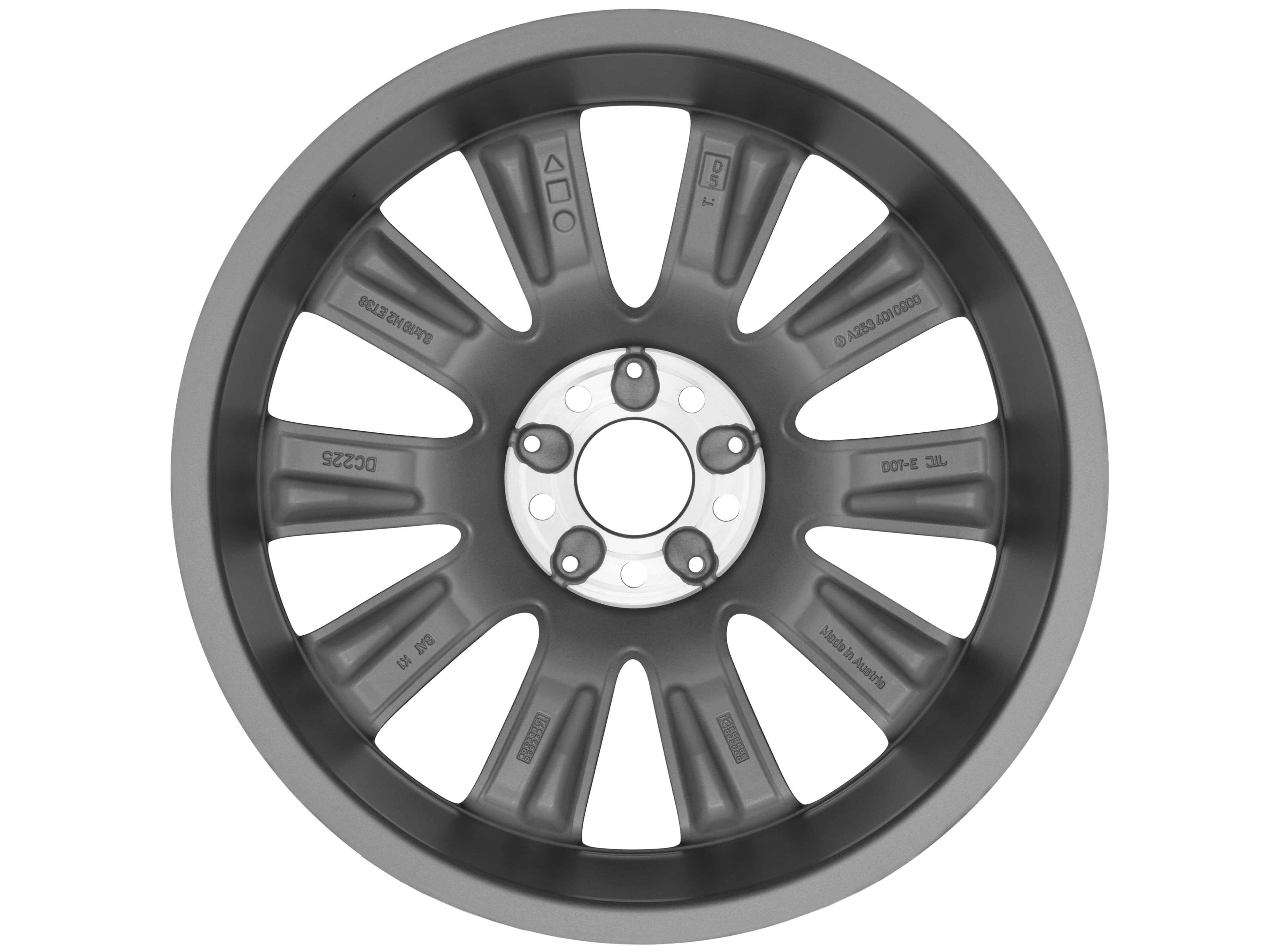 10-spoke wheel, 48.3 cm (19-inch) - 8 J x 19 ET 38, matt himalaya grey