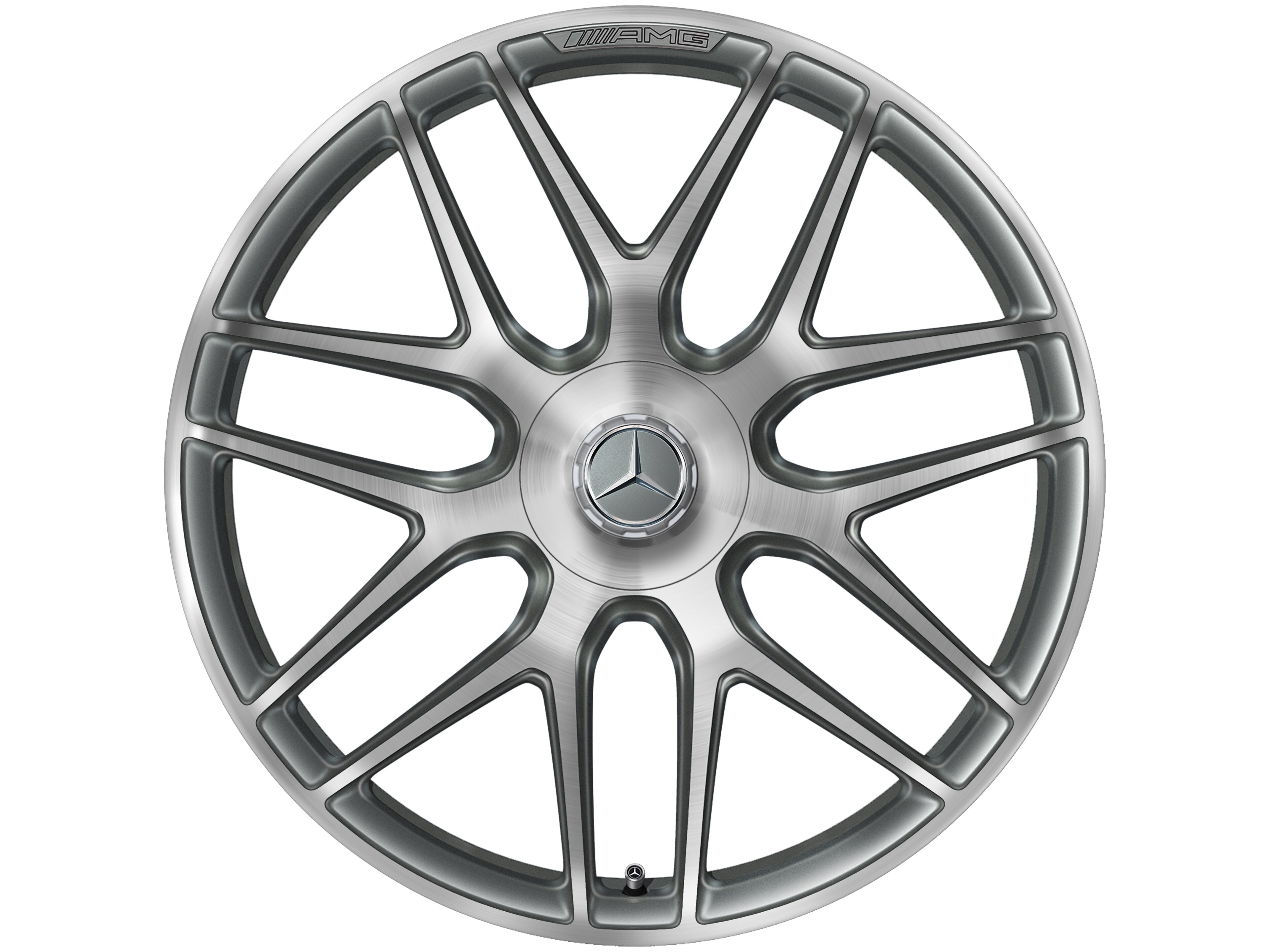 AMG forged wheel in cross-spoke design, 55.9 cm (22-inch) - 11,5 J x 22 ET 53, titanium grey, high-sheen
