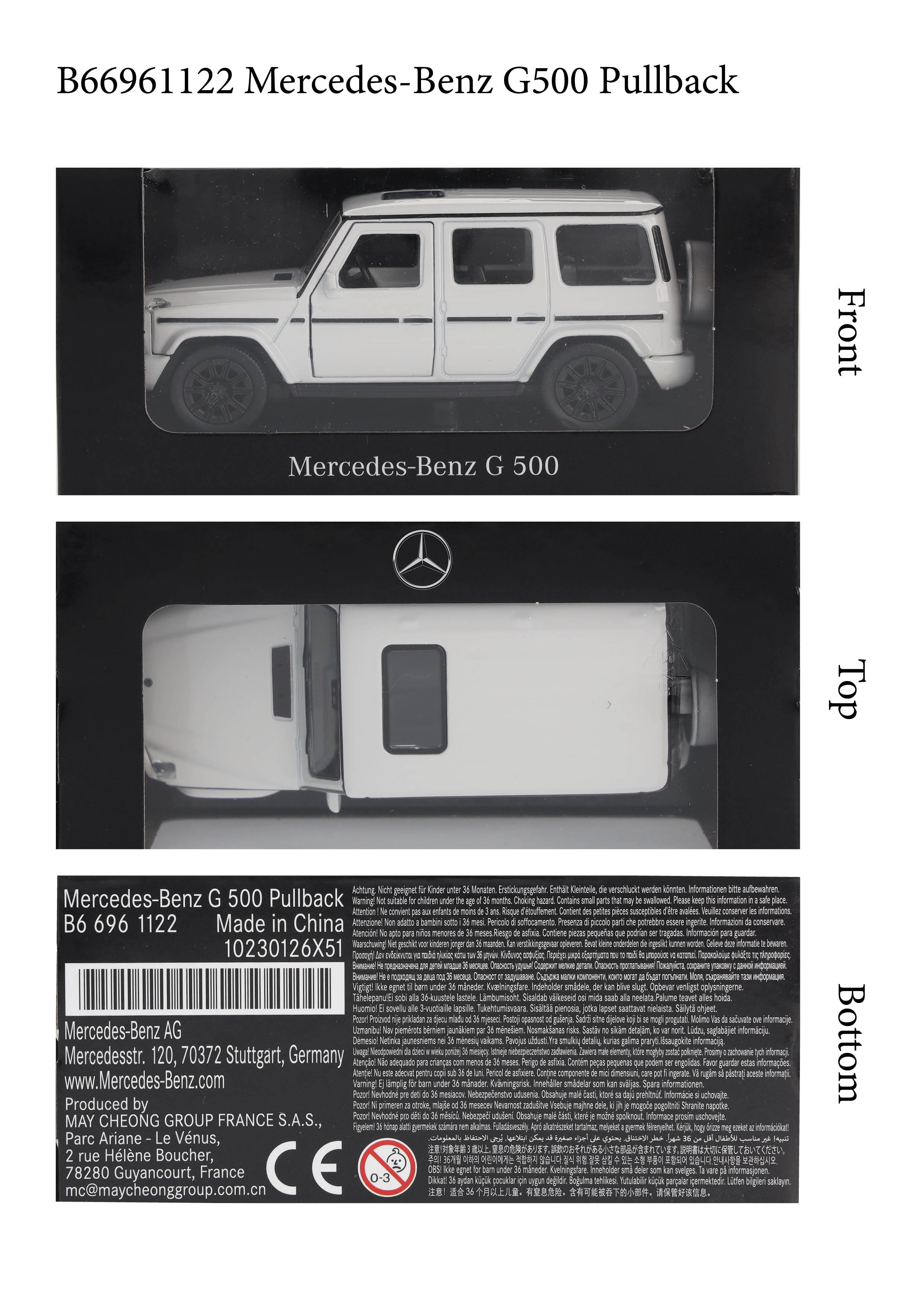 G-Klasse, Geländewagen, W465, Pullback - polarweiß, Heinrich Bauer, 1:43