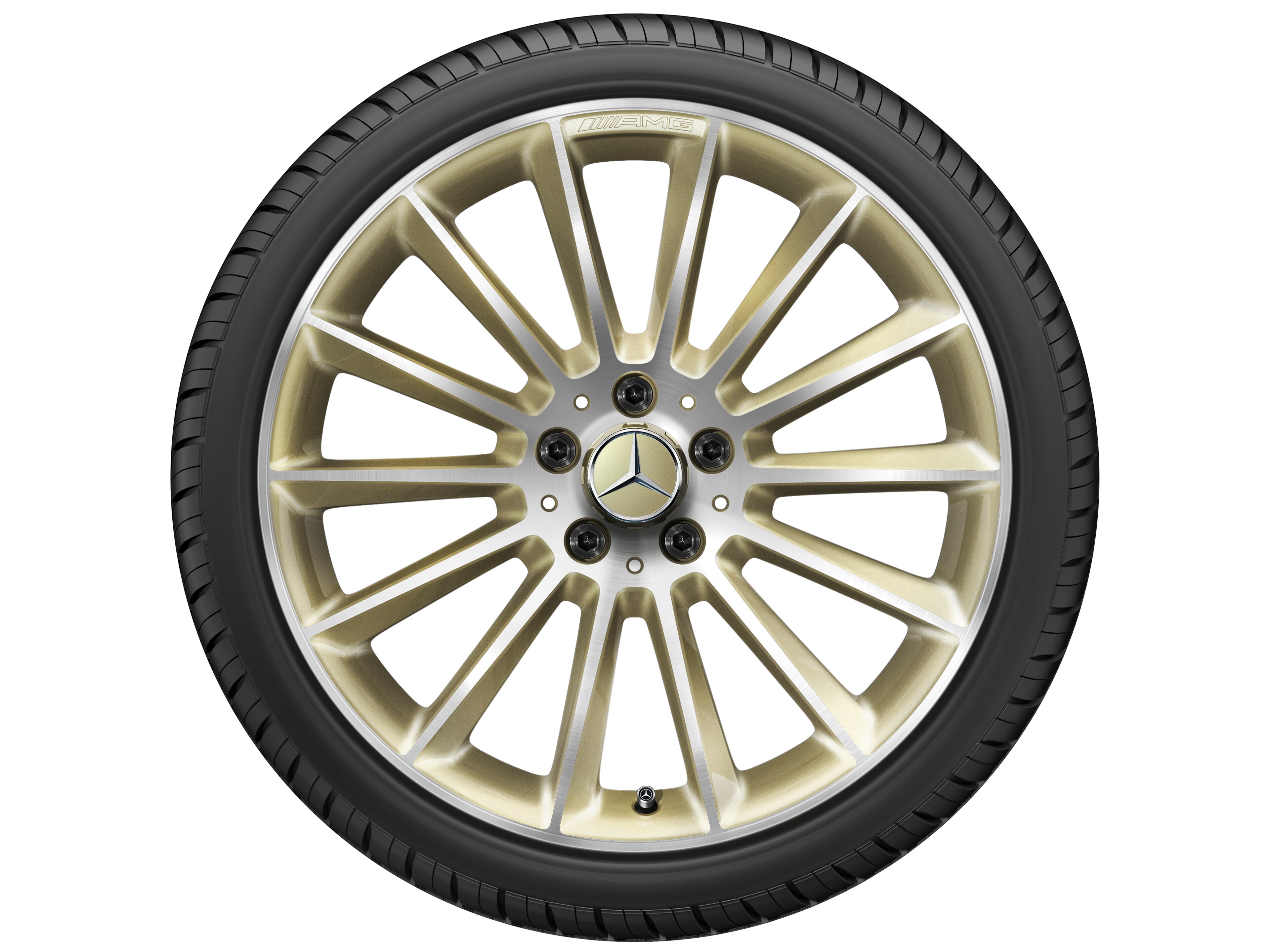 AMG multi-spoke wheel, 48.3 cm (19-inch) - 8 J x 19 ET 40, gold-coloured, high-sheen