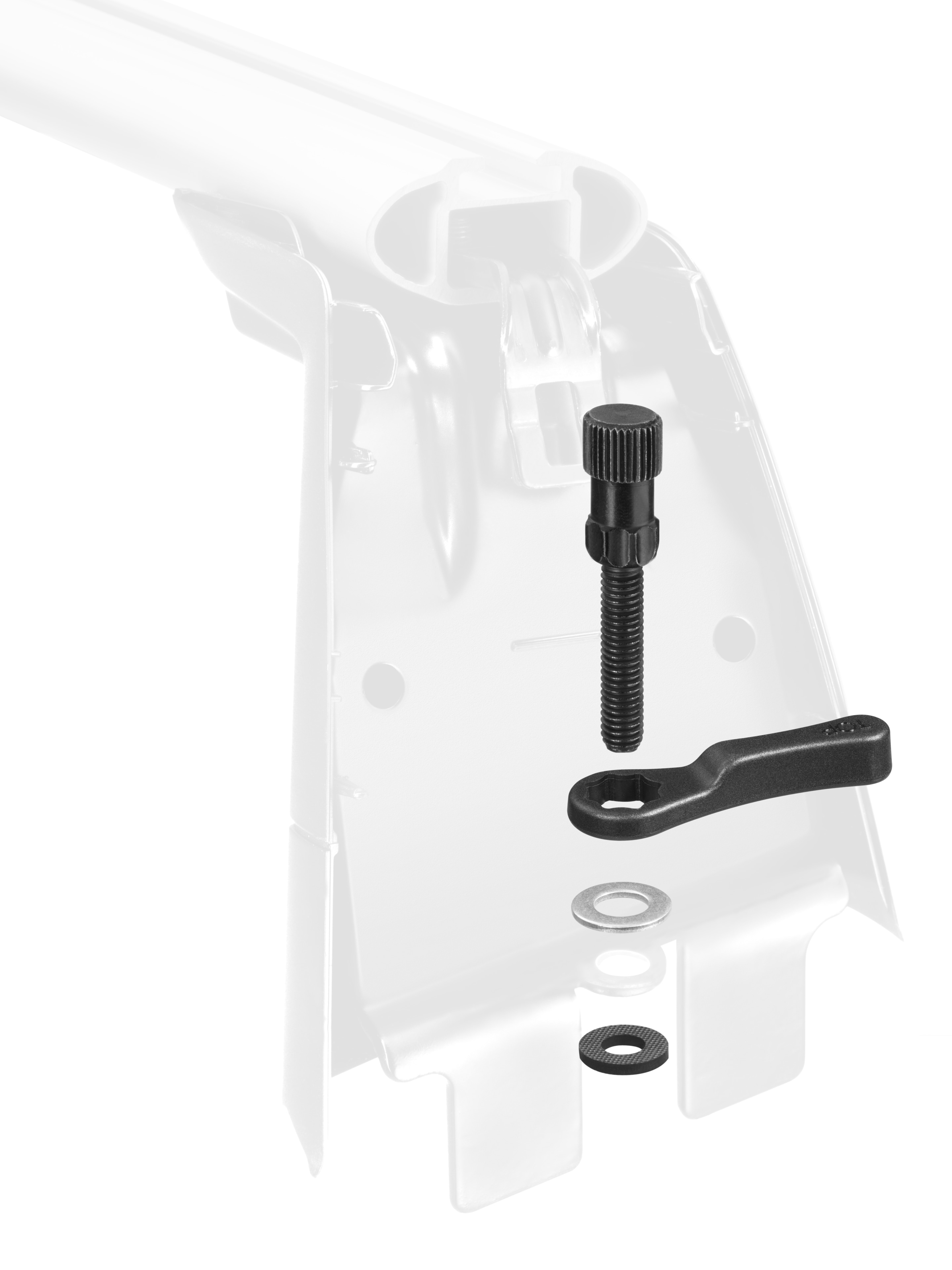 Basic carrier attachment fixtures - Metal, black / silver-coloured
