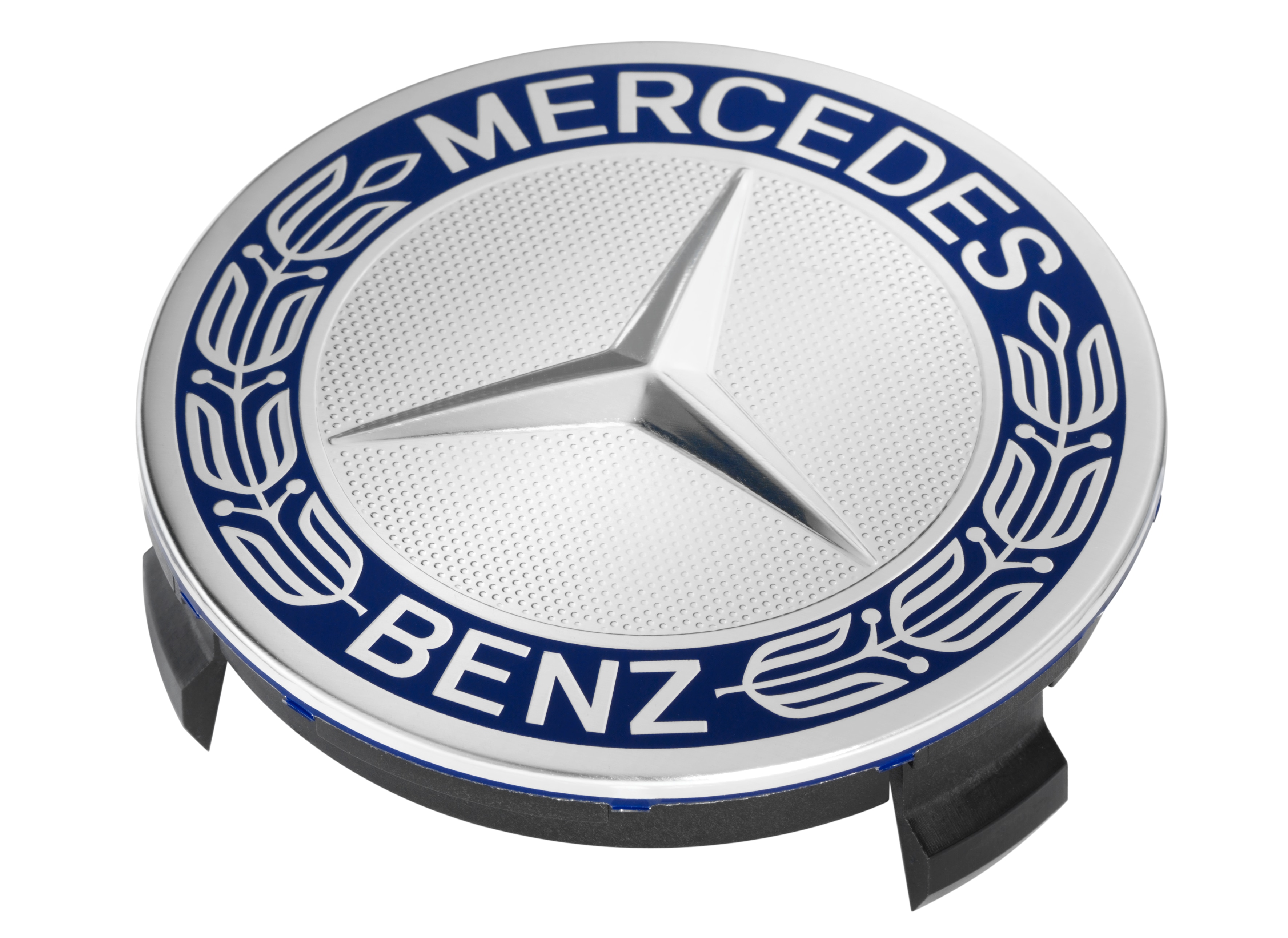Hub cap, Star with laurel wreath, with 3D effect - blue