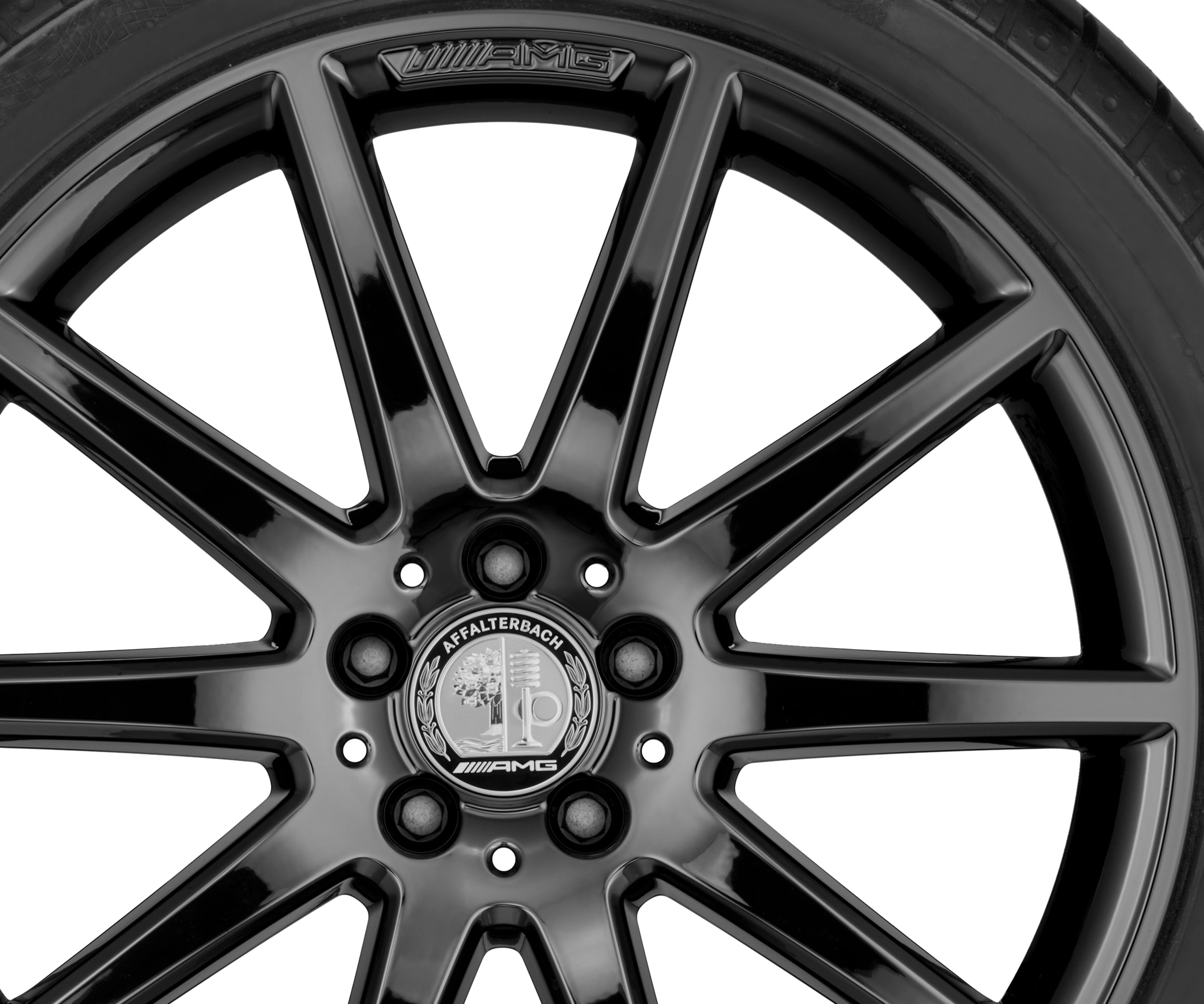 AMG Radnabenabdeckung, mit AMG Wappen - silberfarben / schwarz