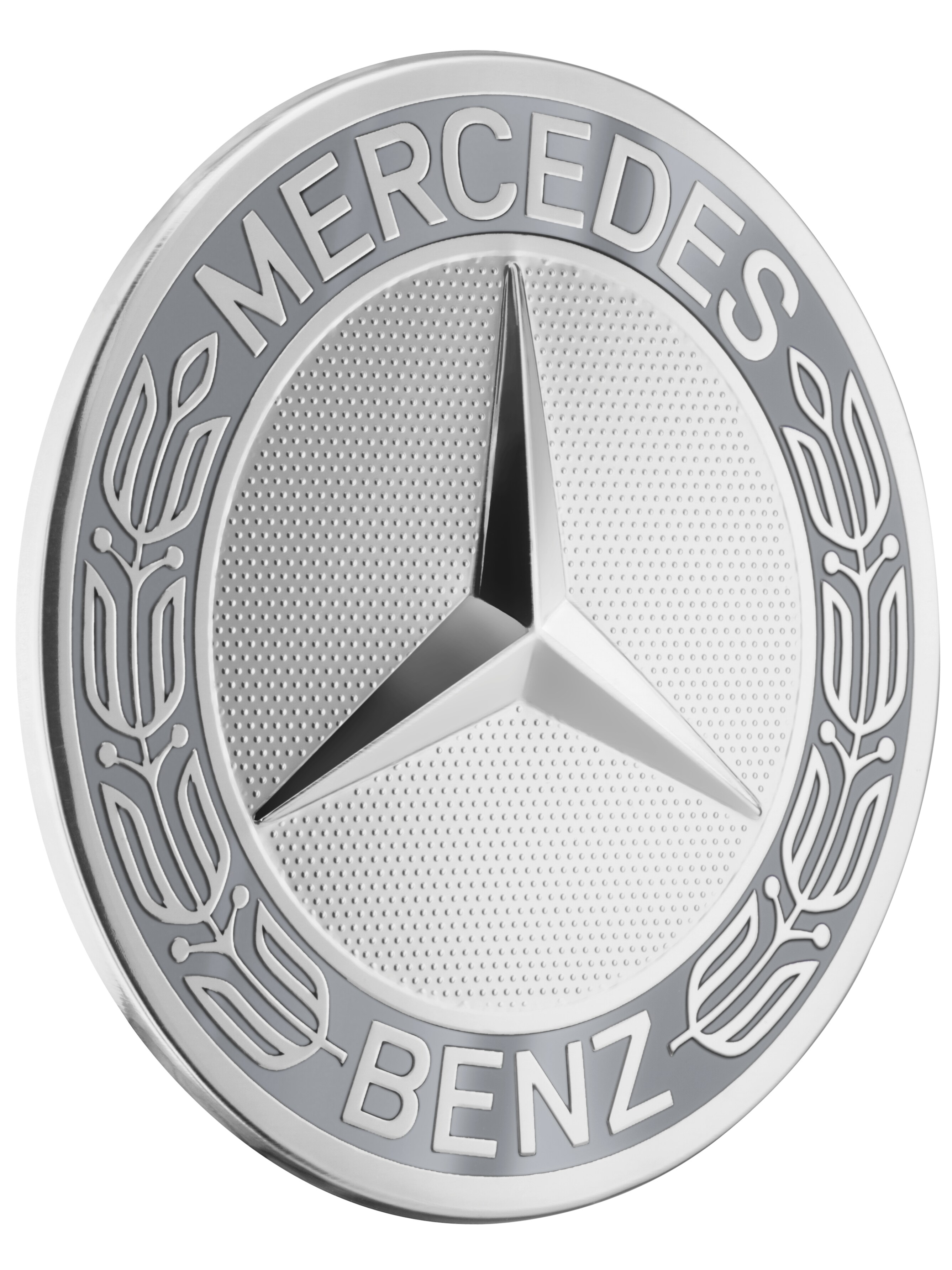 Hub cap, Star with laurel wreath, Classic design, for countersink diameter 71.8 mm - grey