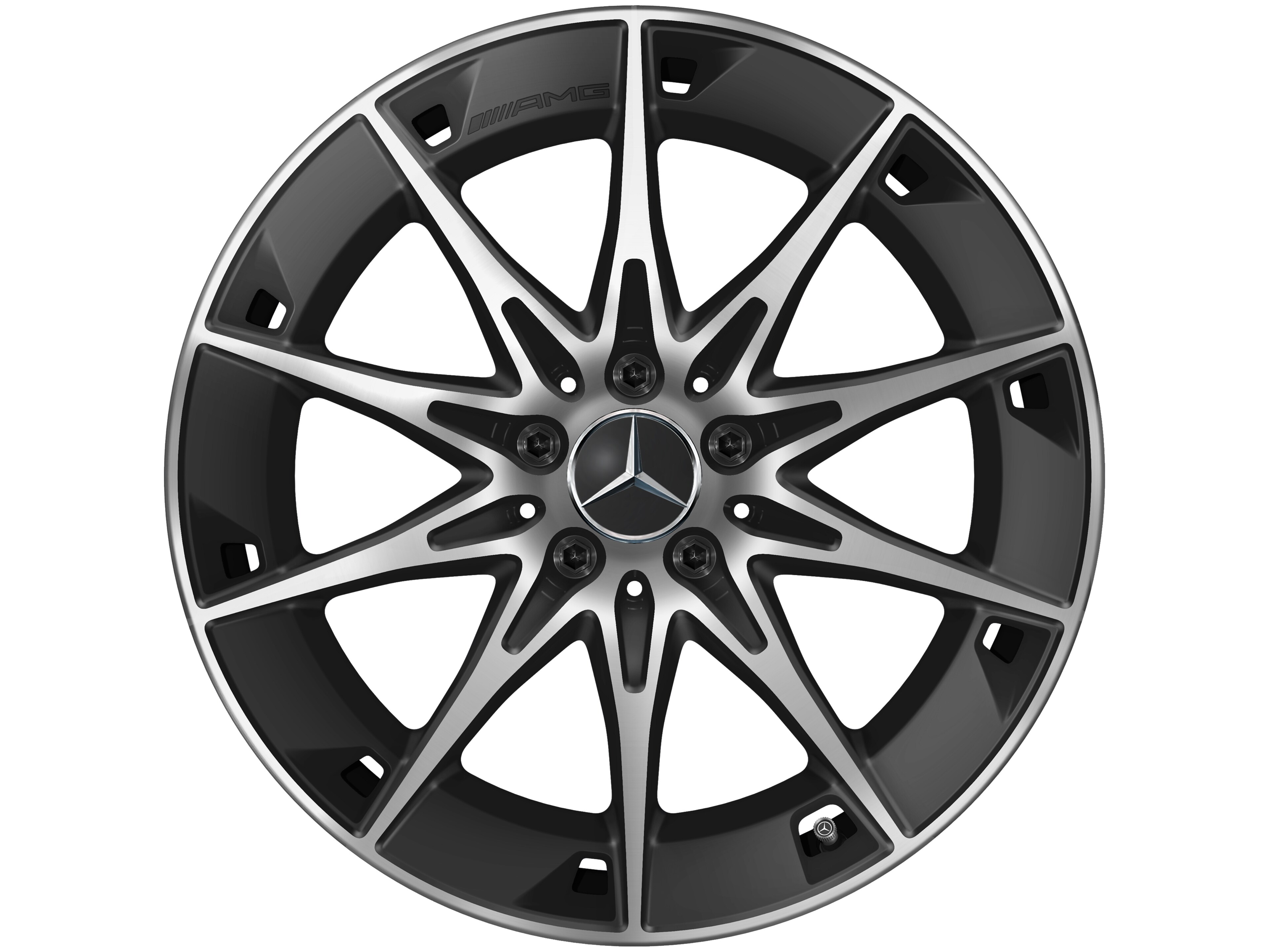 AMG 10-spoke wheel, 48.3 cm (19-inch) - 9,5 J x 19 ET 19, matt black, high-sheen